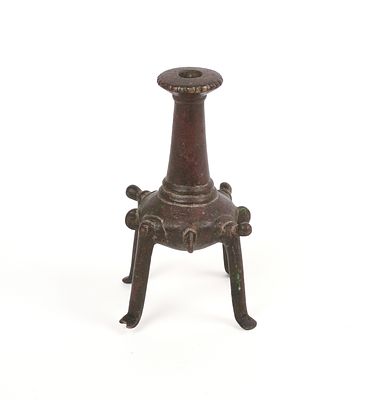 Antique Middle Eastern Bronze Kohl Container. Height 5 inches.