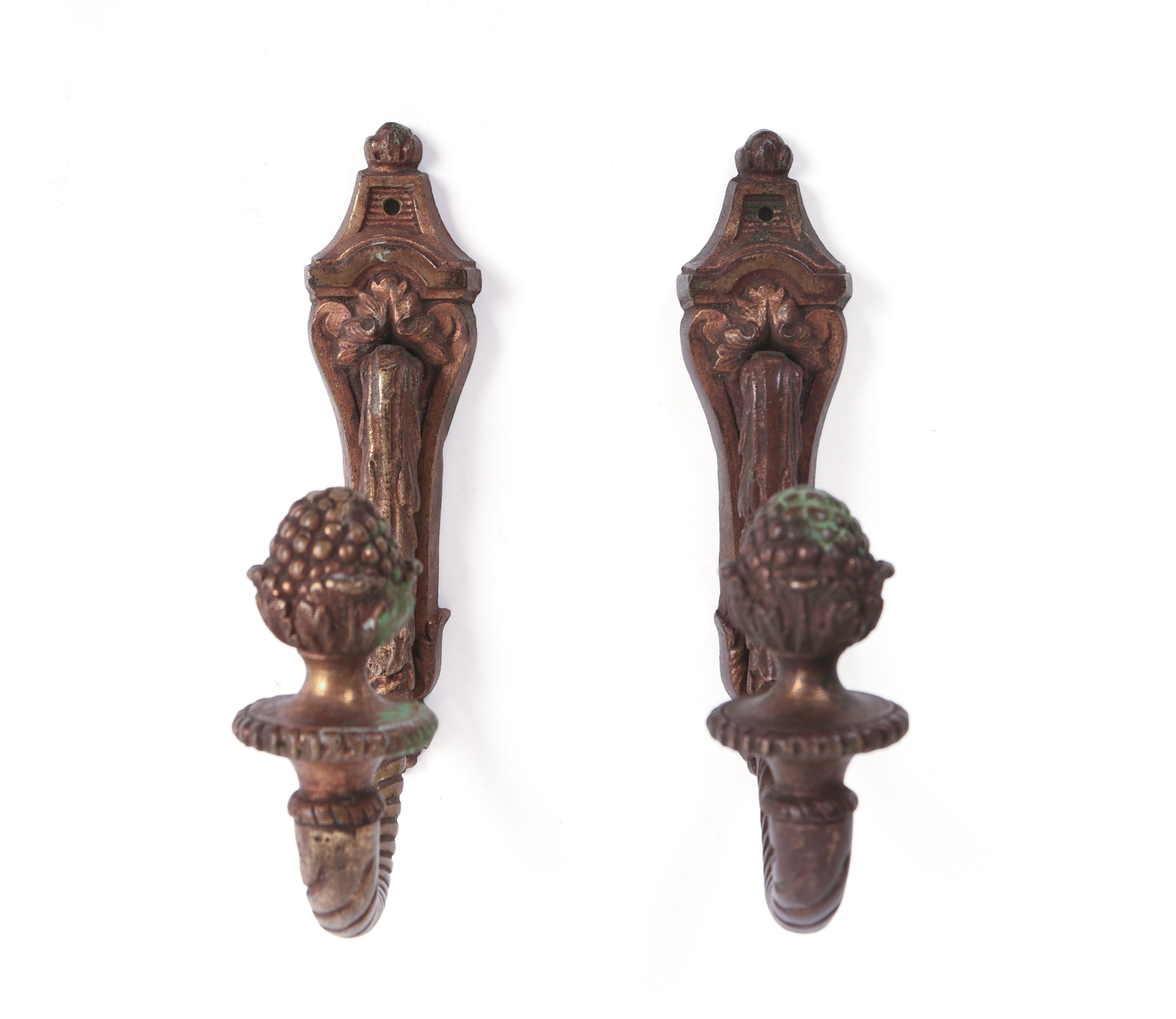 Pair of French Bronze Curtain Hooks