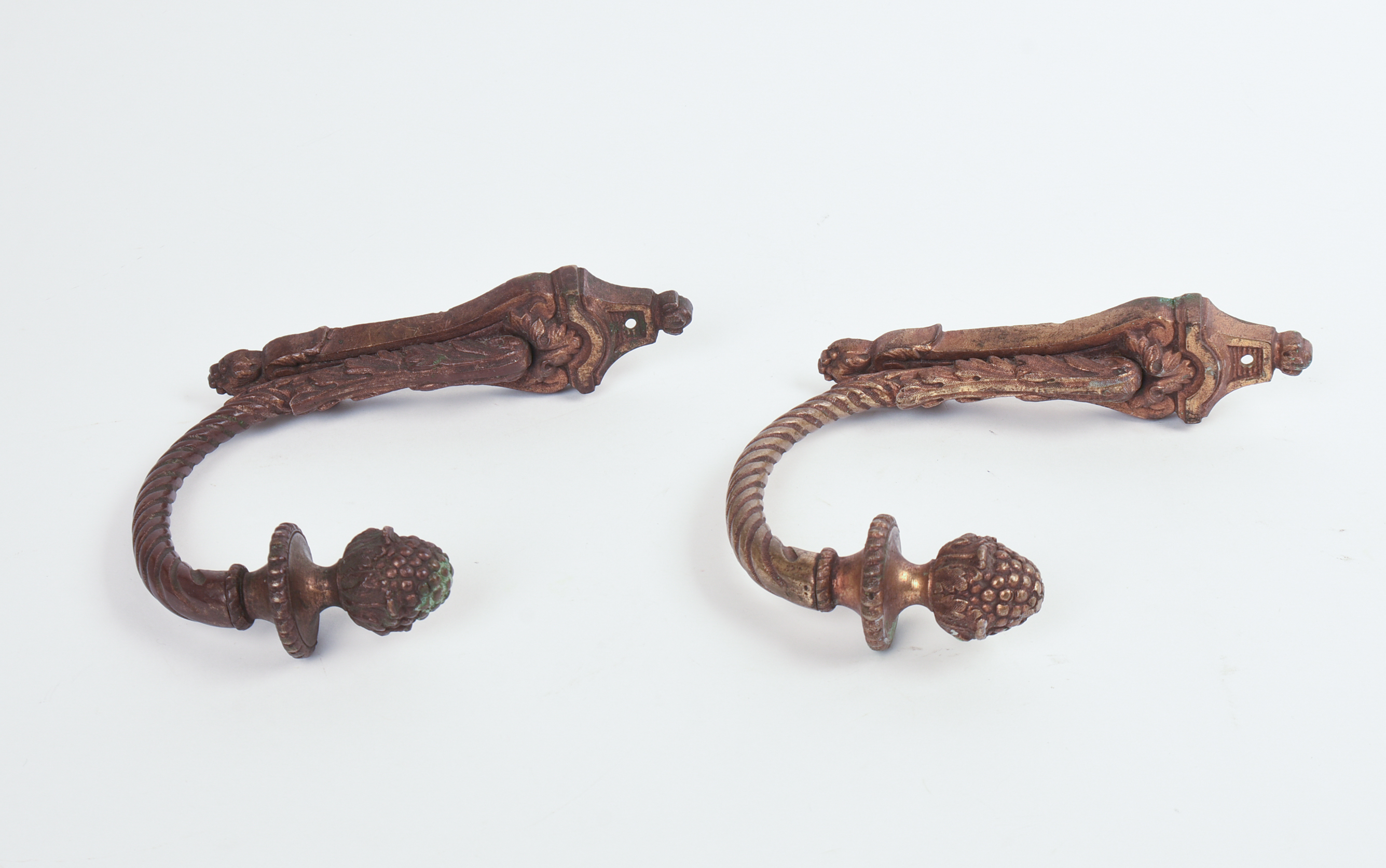Pair of French Bronze Curtain Hooks