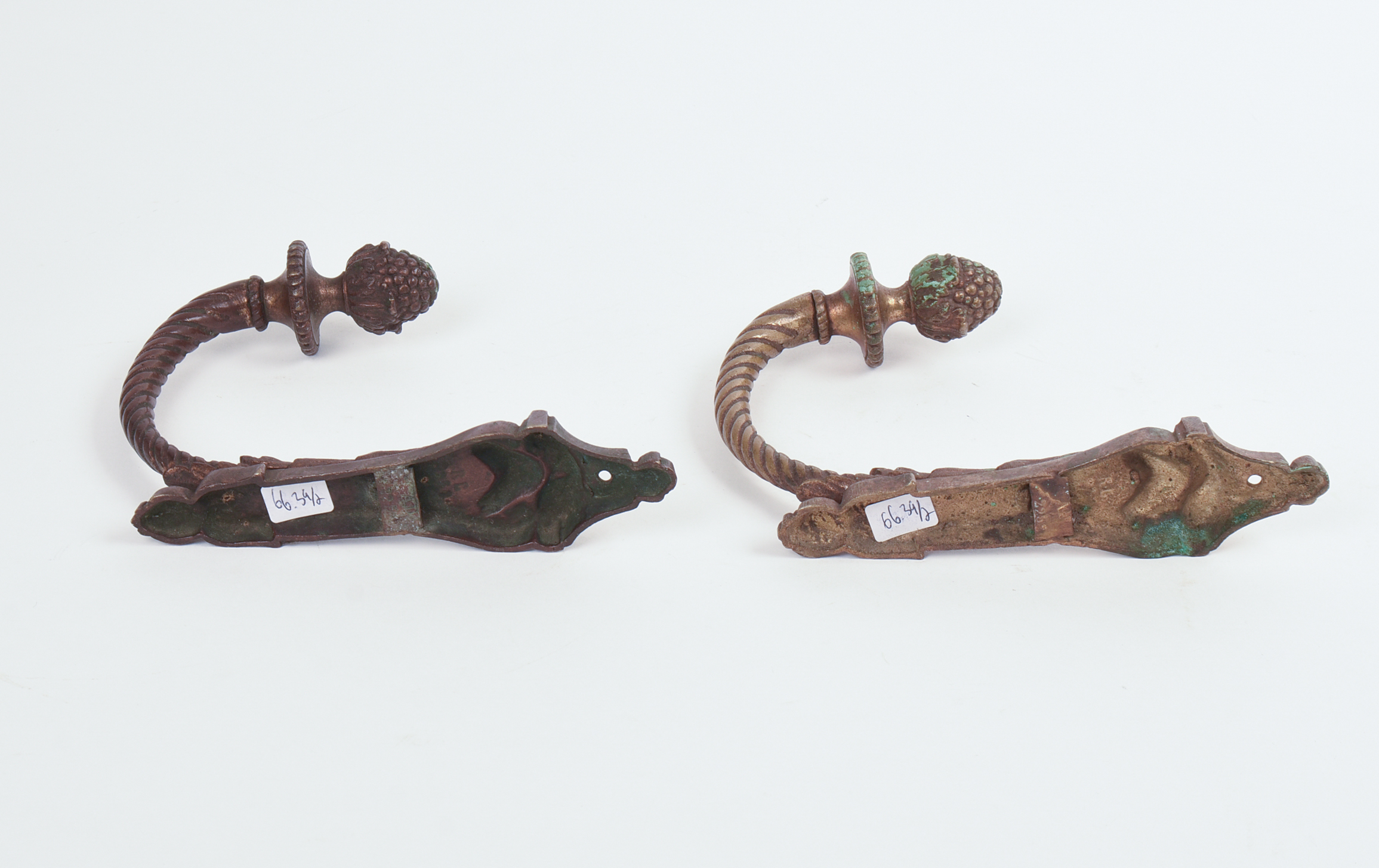Pair of French Bronze Curtain Hooks