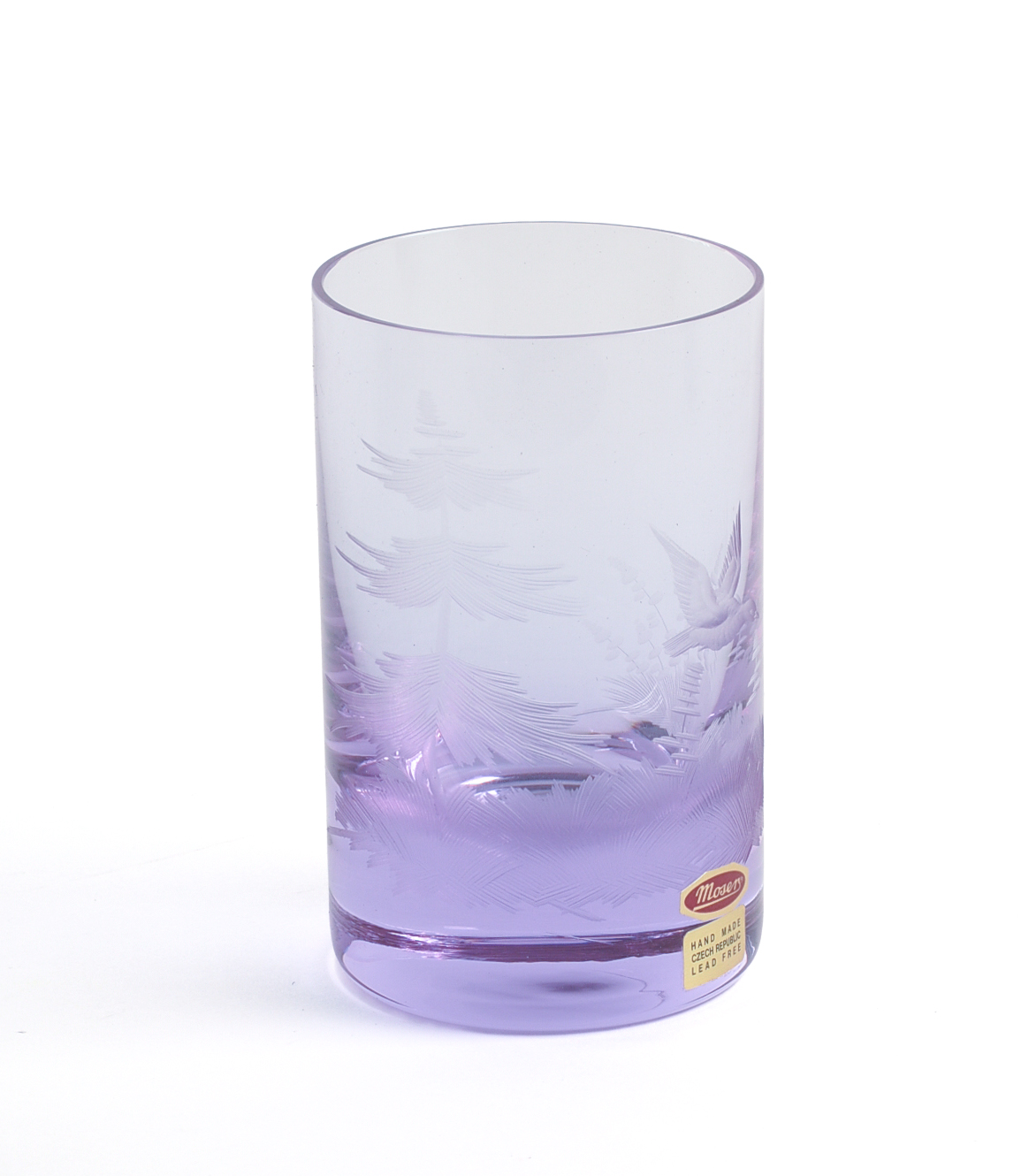 Lavender Moser Glass Etched Glass Tumbler