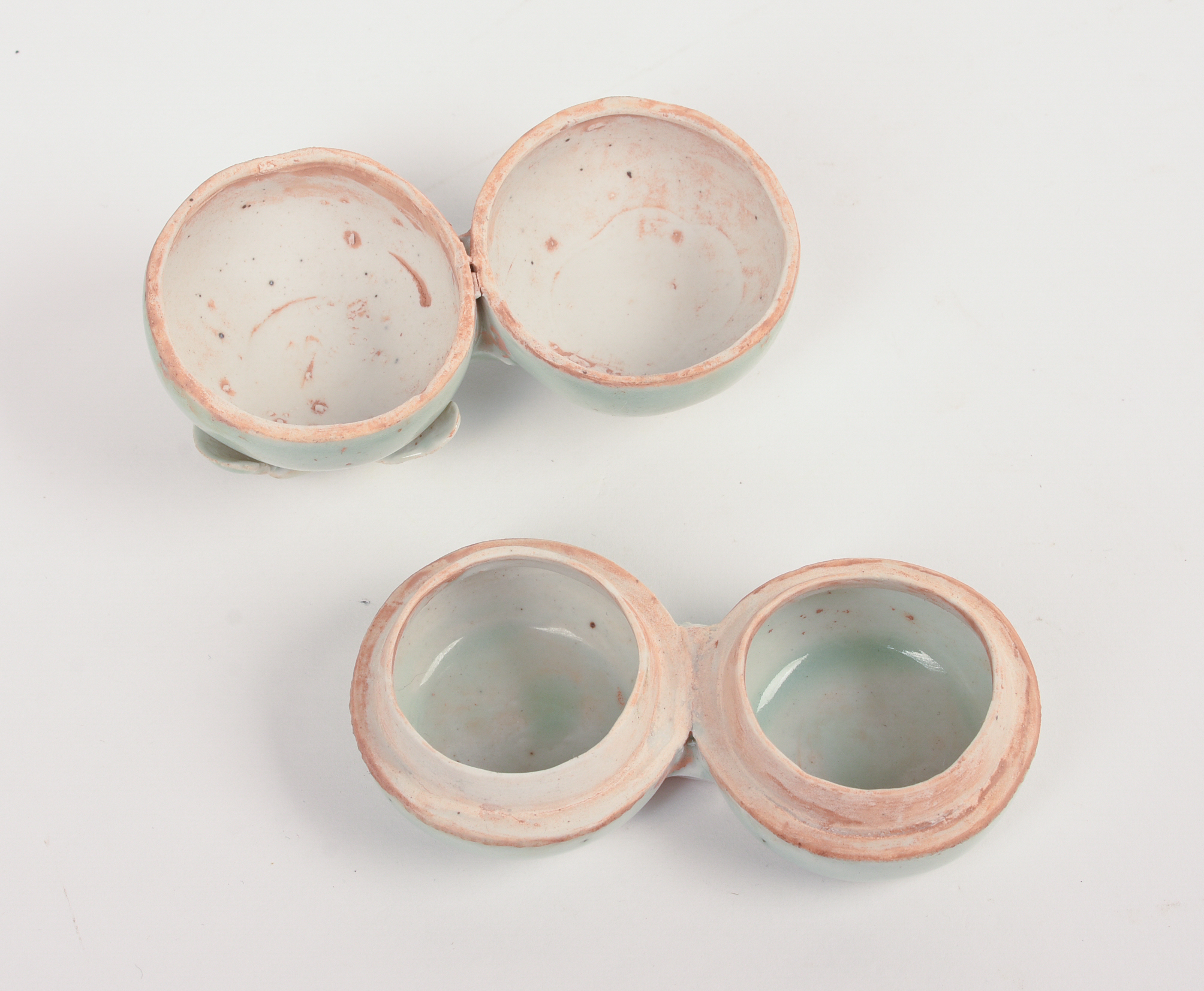 Chinese Glazed Ceramic Double Persimmon Box