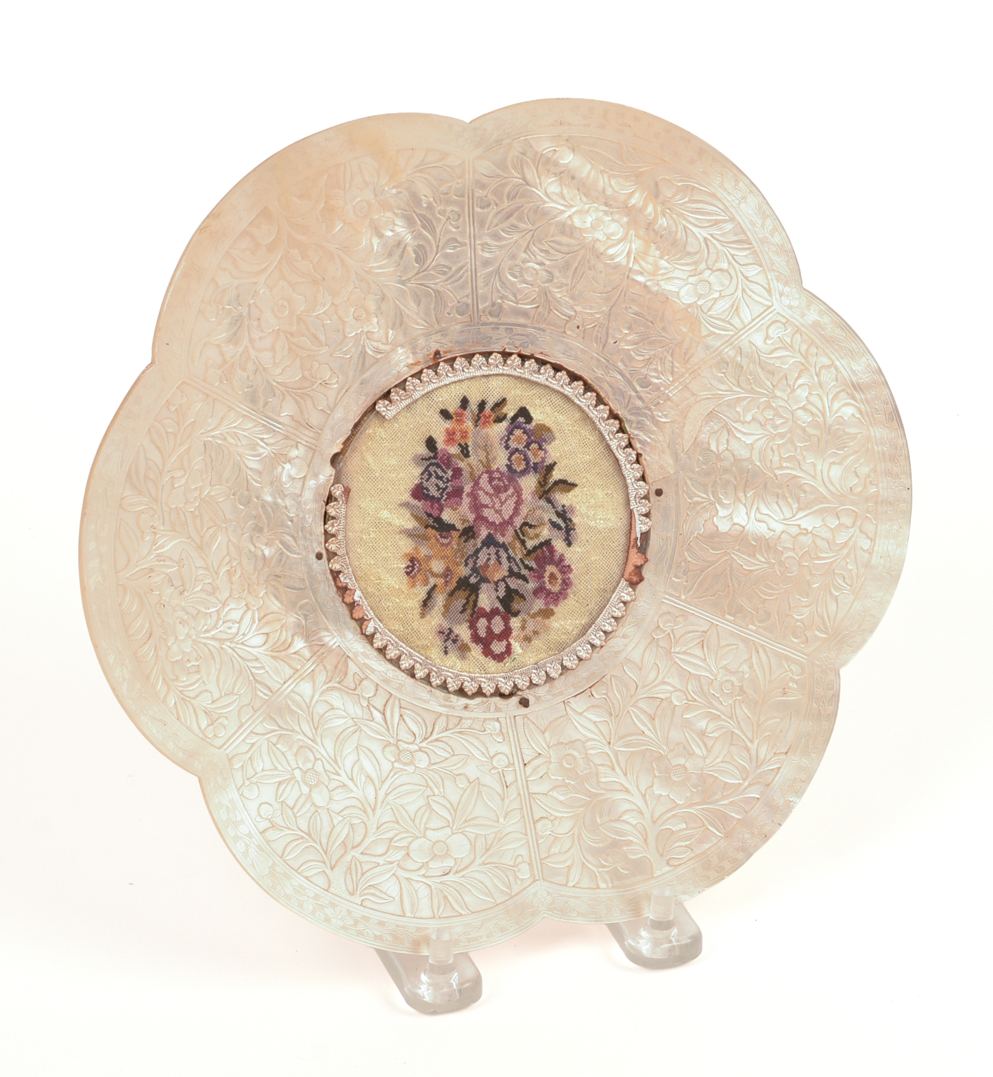 Chinese Carved Mother of Pearl Frame