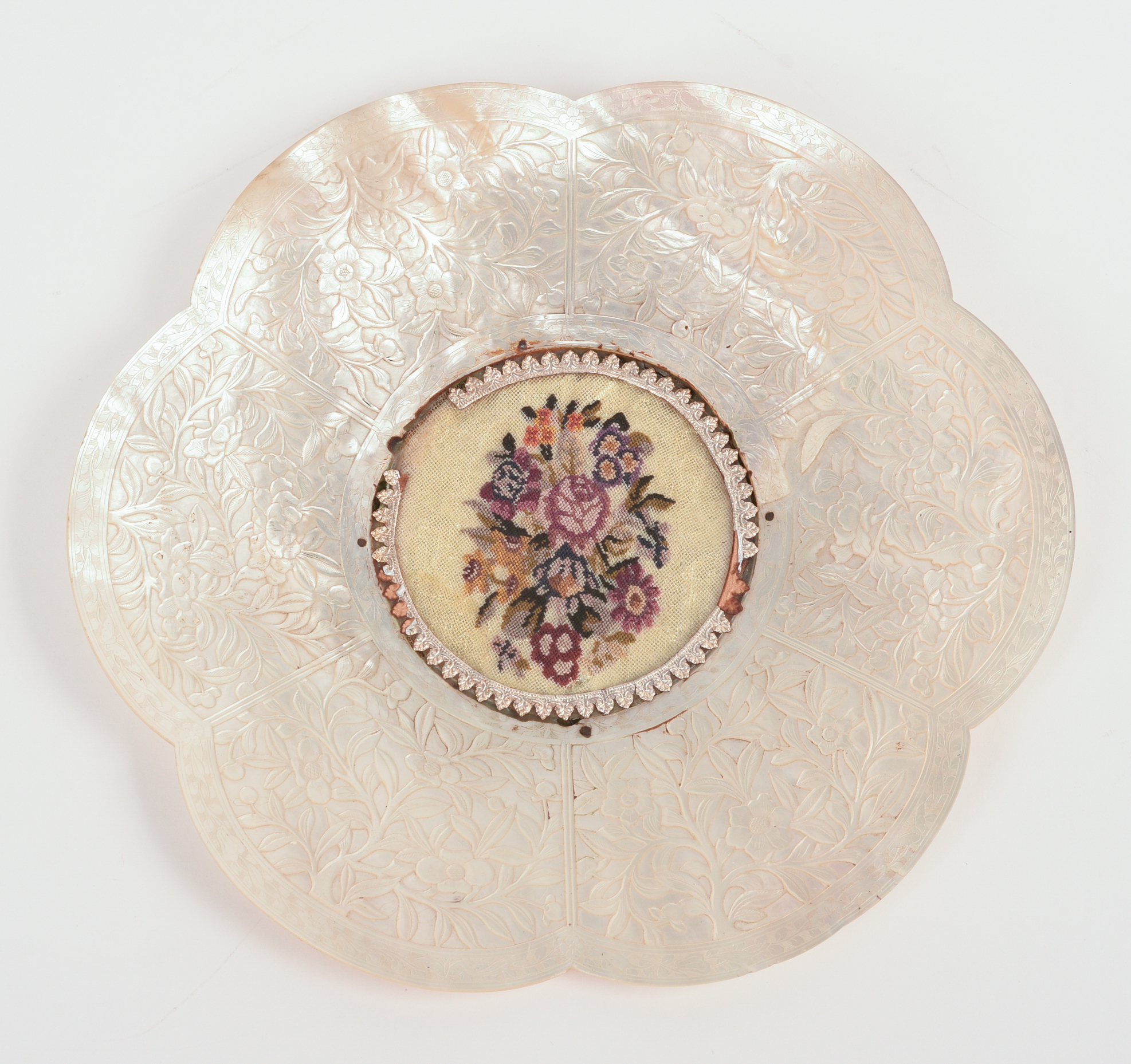 Chinese Carved Mother of Pearl Frame