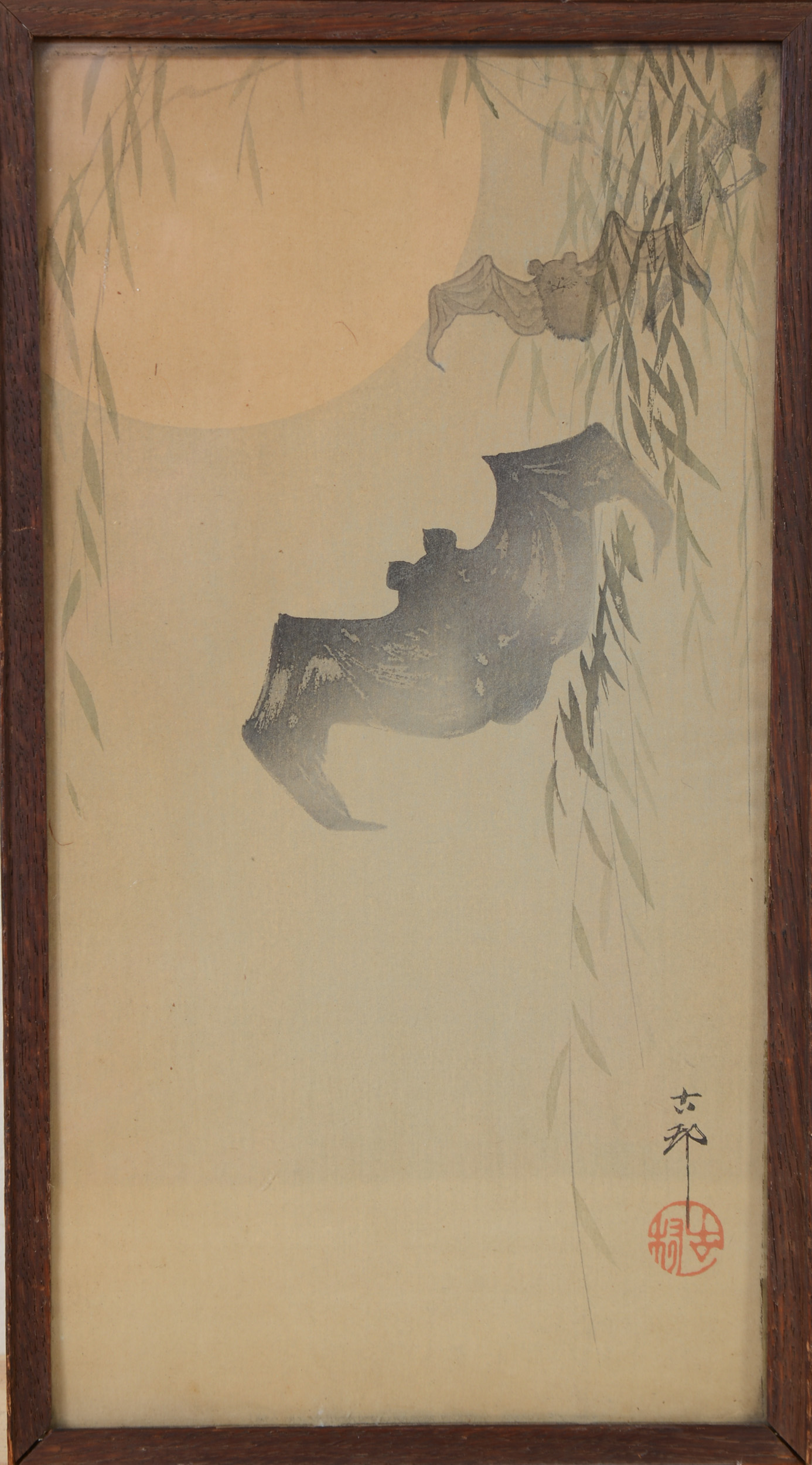 Ohara Koson Bats in Moonlight Japanese Print