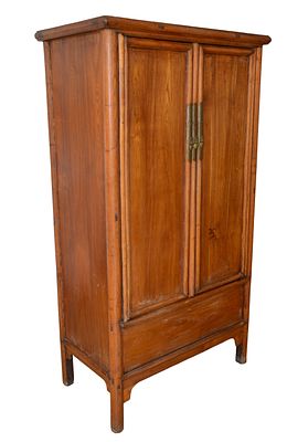 Chinese Two Door Cabinet. Height 72 inches, width 38 inches, depth 21 inches.