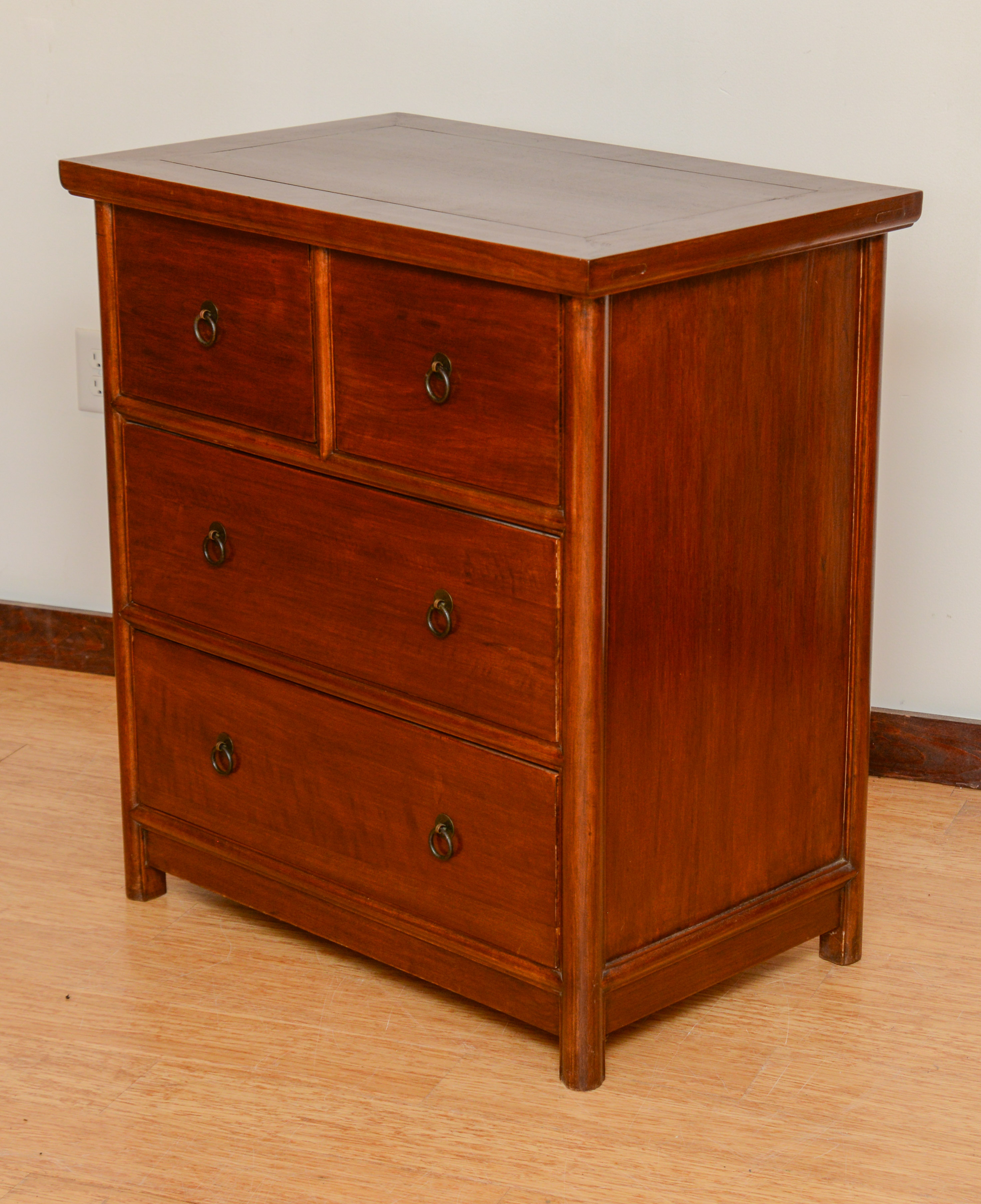 Contemporary Four Drawer Hardwood Chest.
