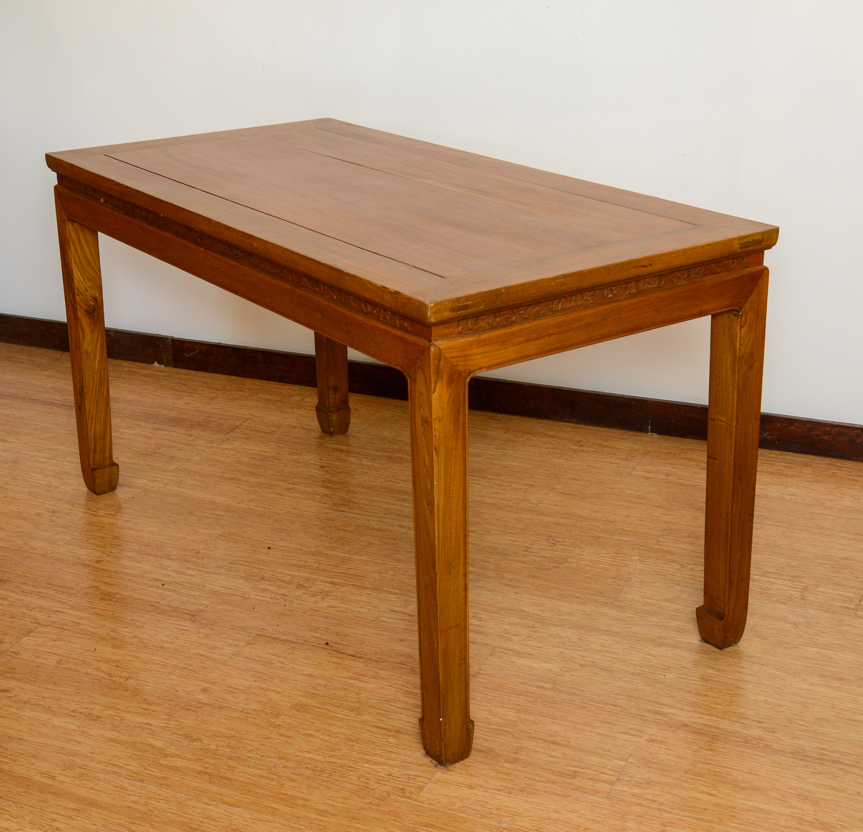 Chinese Carved Hardwood Dining Table.