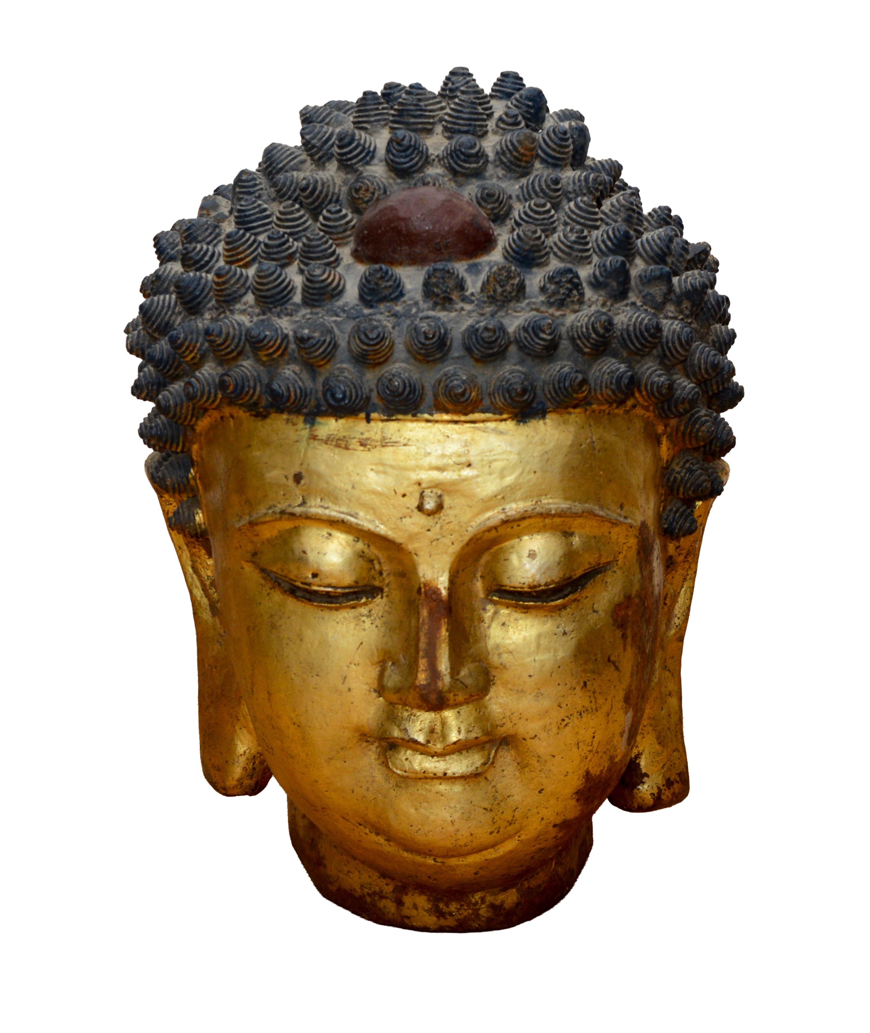 Large Gilt Metal Bust of a Bodhisattva.
