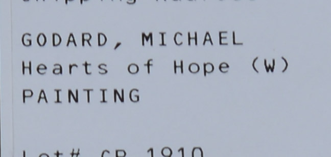 MICHAEL GODARD. HEARTS OF HOPE, 2019.