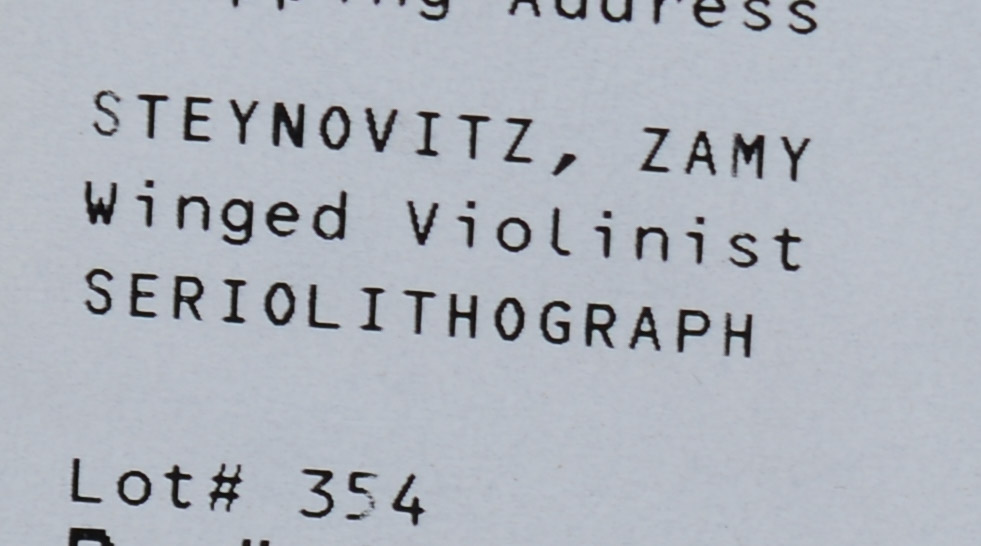 ZAMY STEYNOVITZ. WINGED VIOLINIST, 2005.