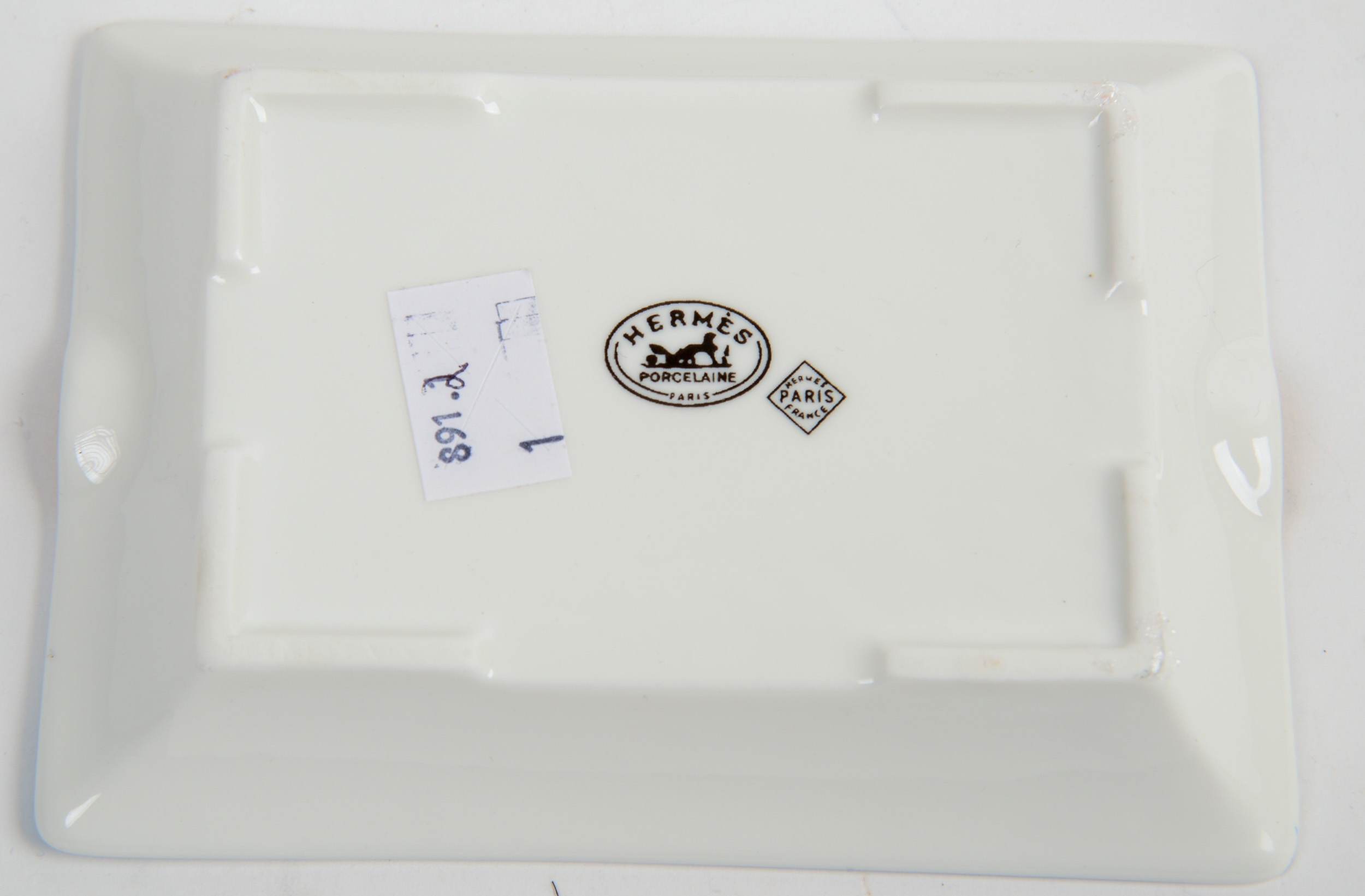 HERMES PORCELAIN ASHTRAY.