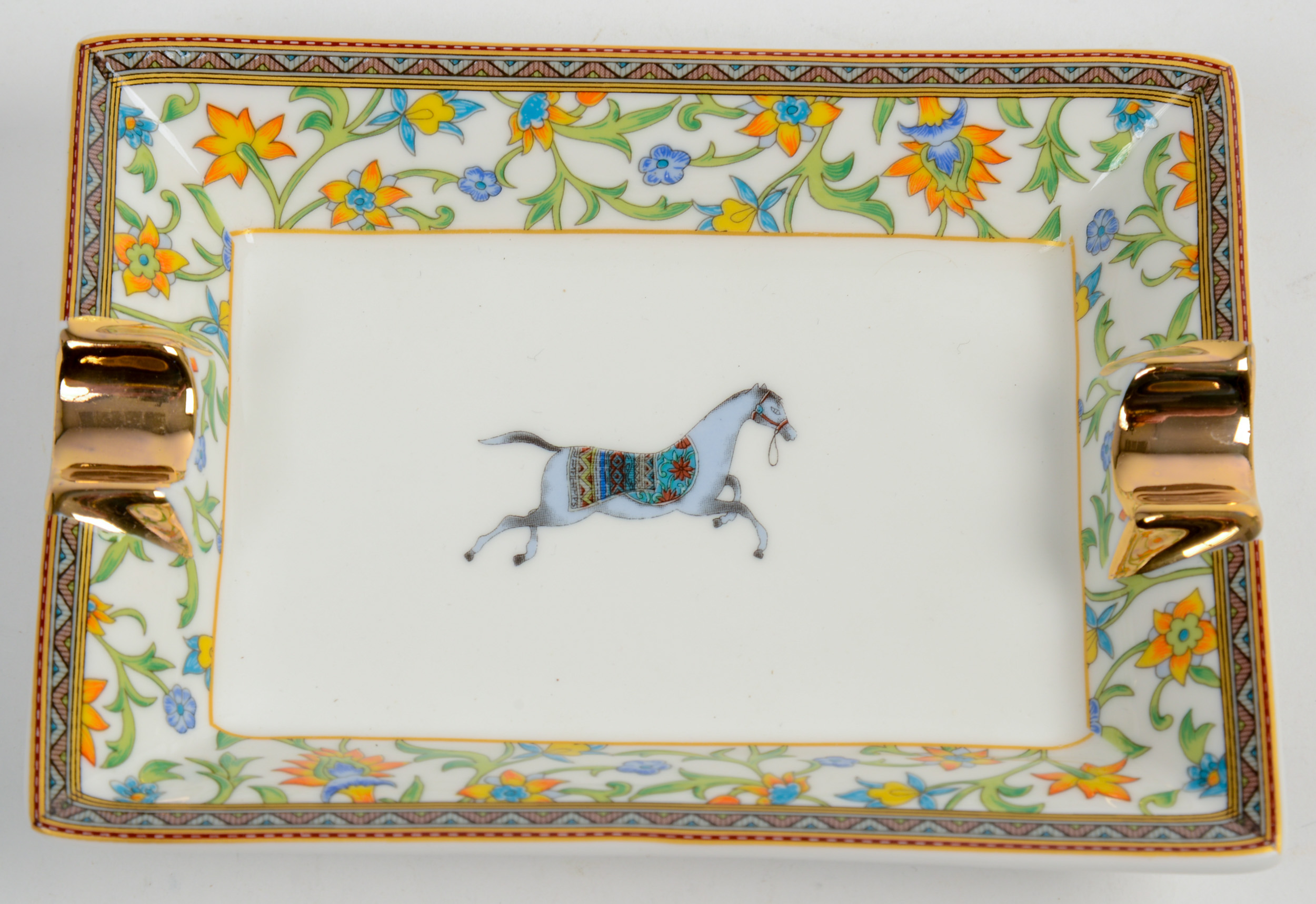 HERMES PORCELAIN ASHTRAY.