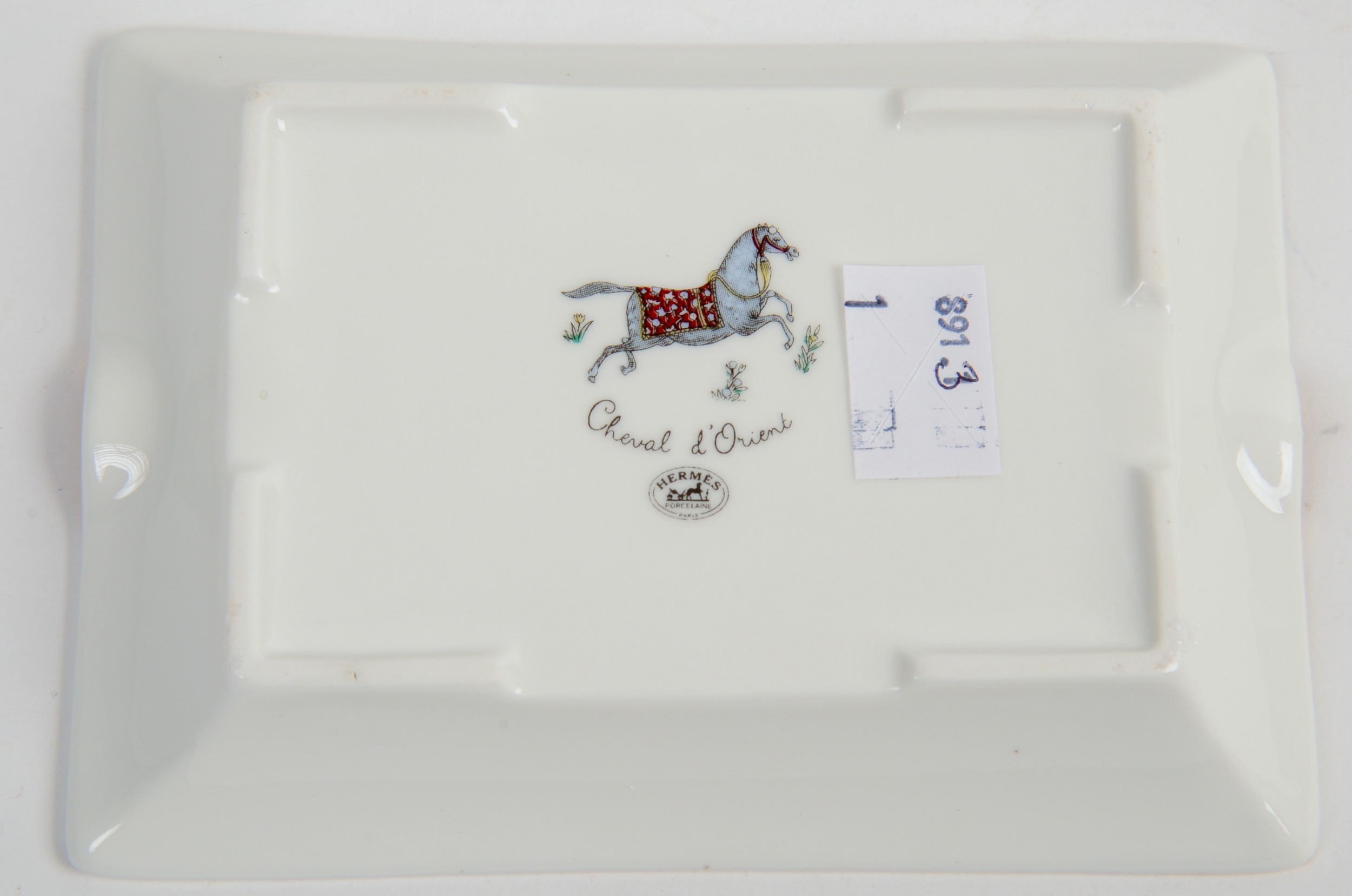 HERMES PORCELAIN ASHTRAY.