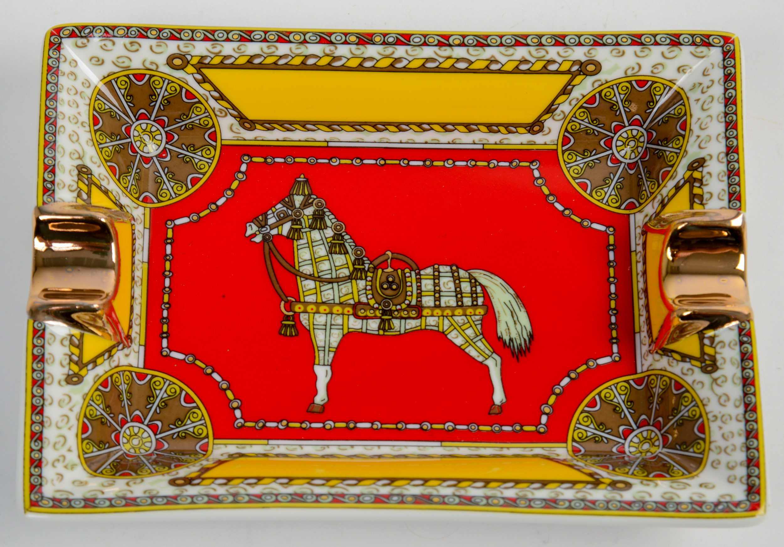 HERMES PORCELAIN ASHTRAY.