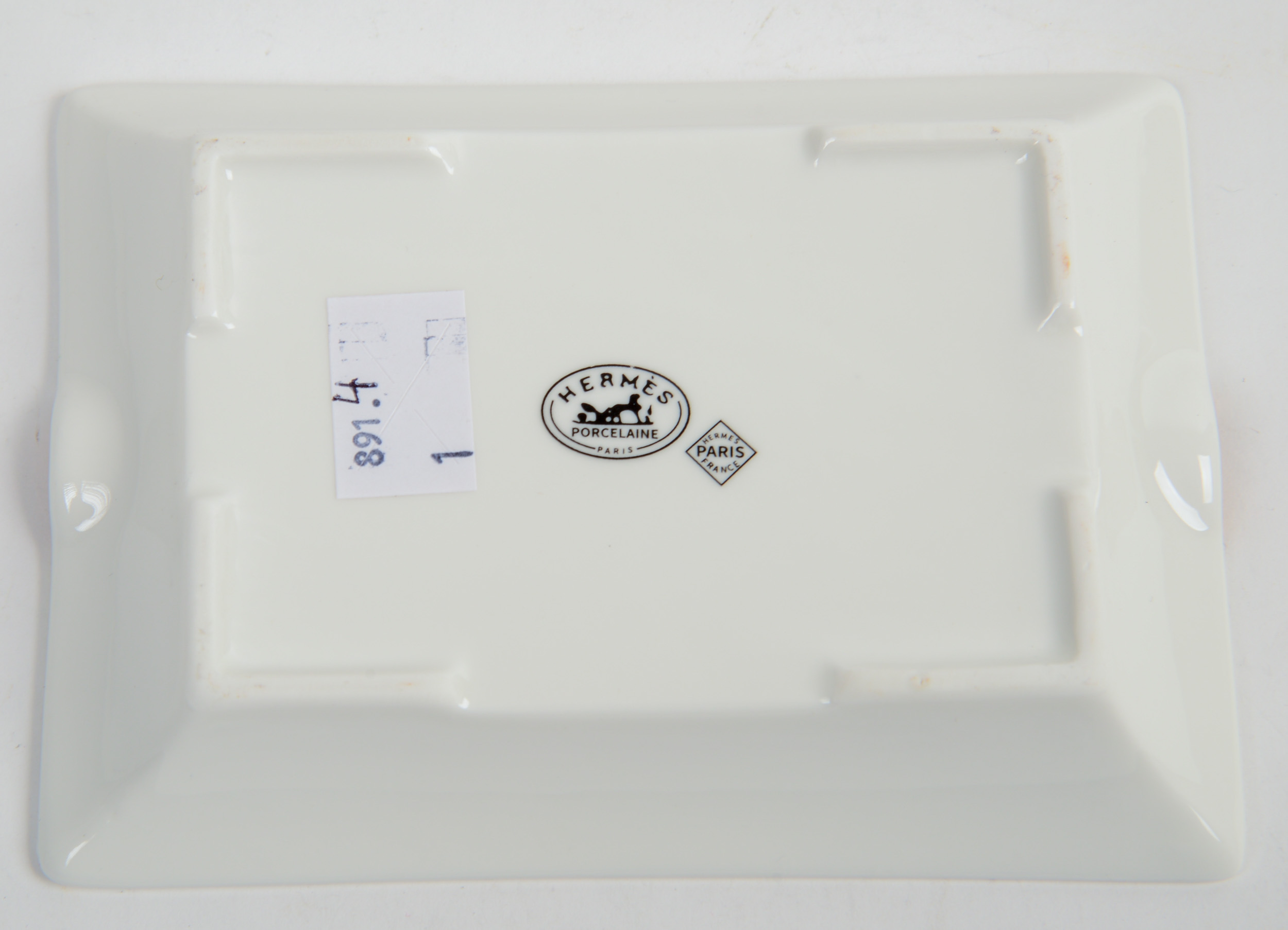 HERMES PORCELAIN ASHTRAY.