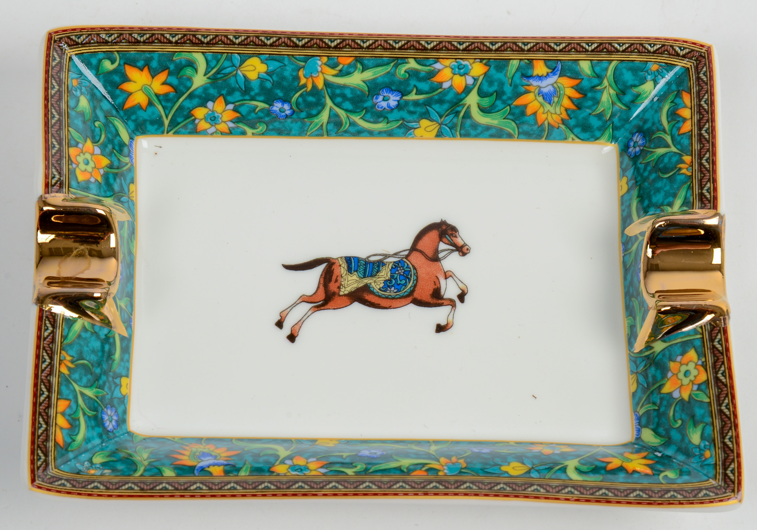 HERMES PORCELAIN ASHTRAY.