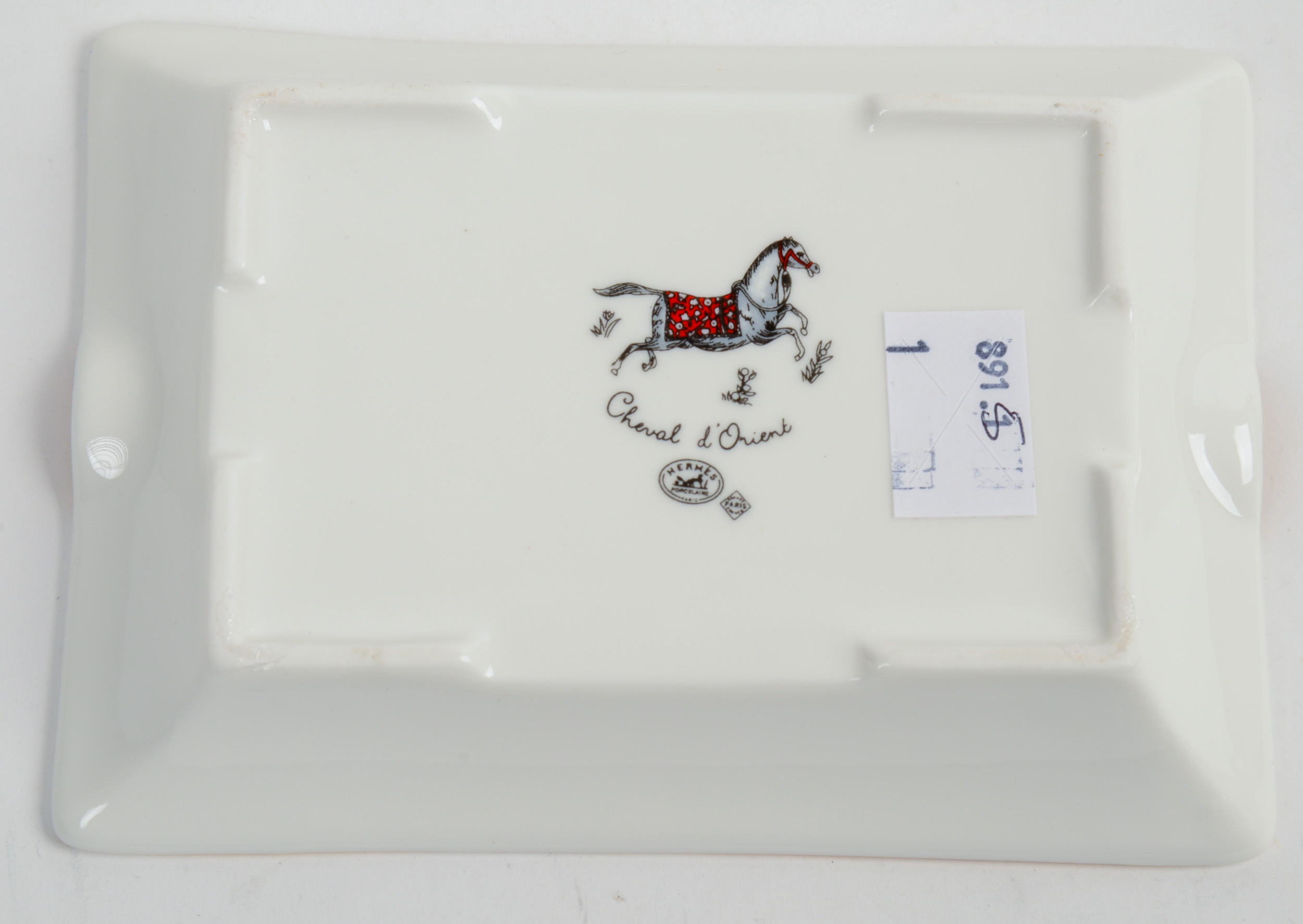 HERMES PORCELAIN ASHTRAY.