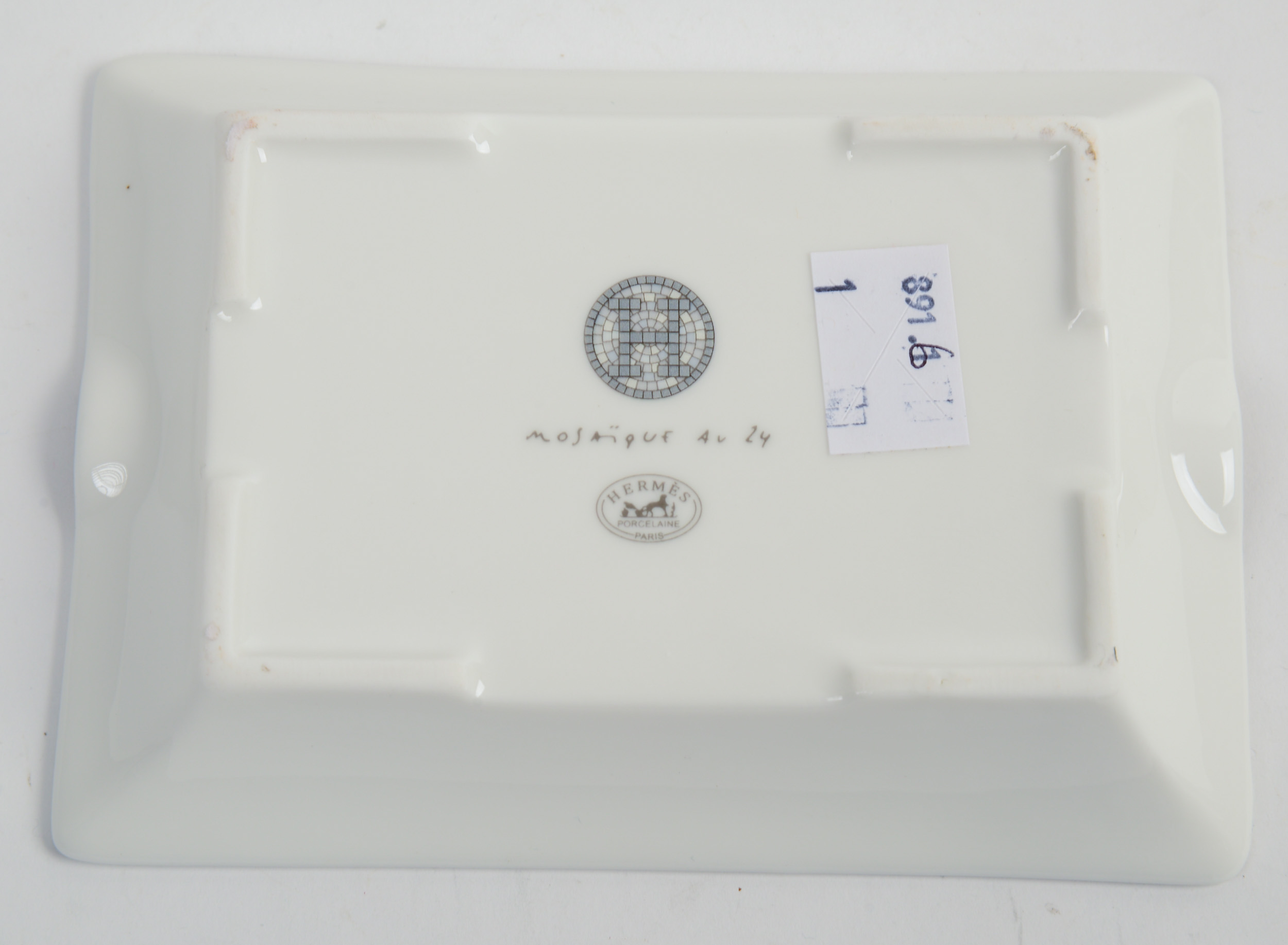 HERMES PORCELAIN ASHTRAY.