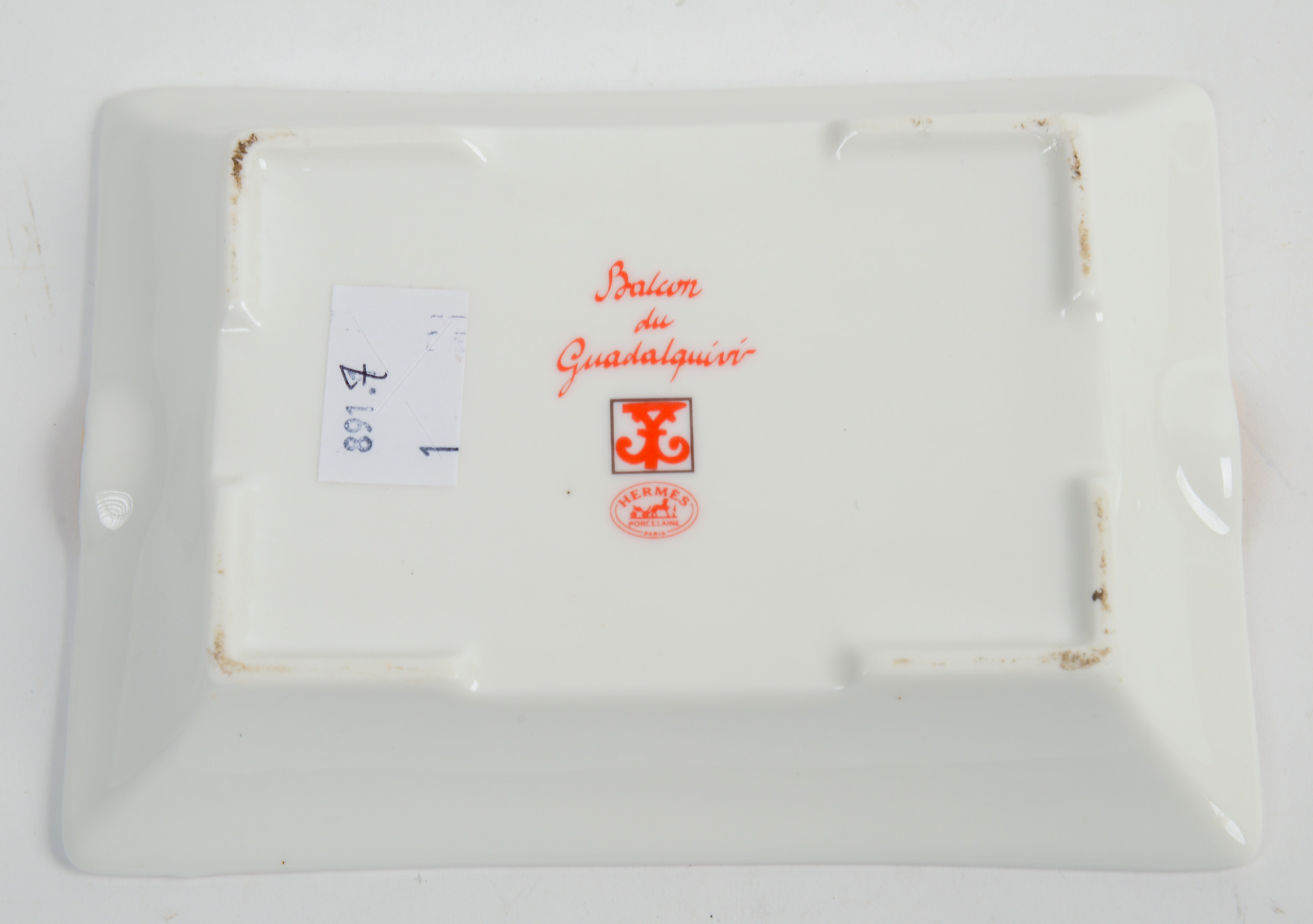 HERMES PORCELAIN ASHTRAY.