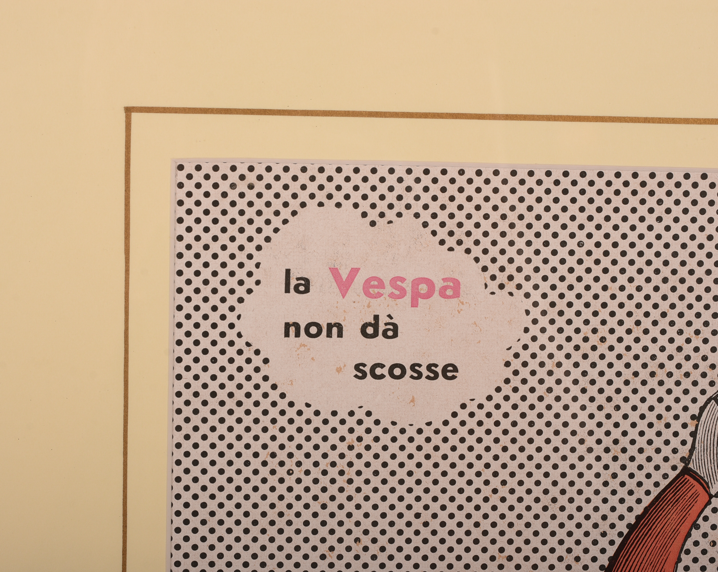 TWO VINTAGE VESPA ADVERTISEMENTS.
