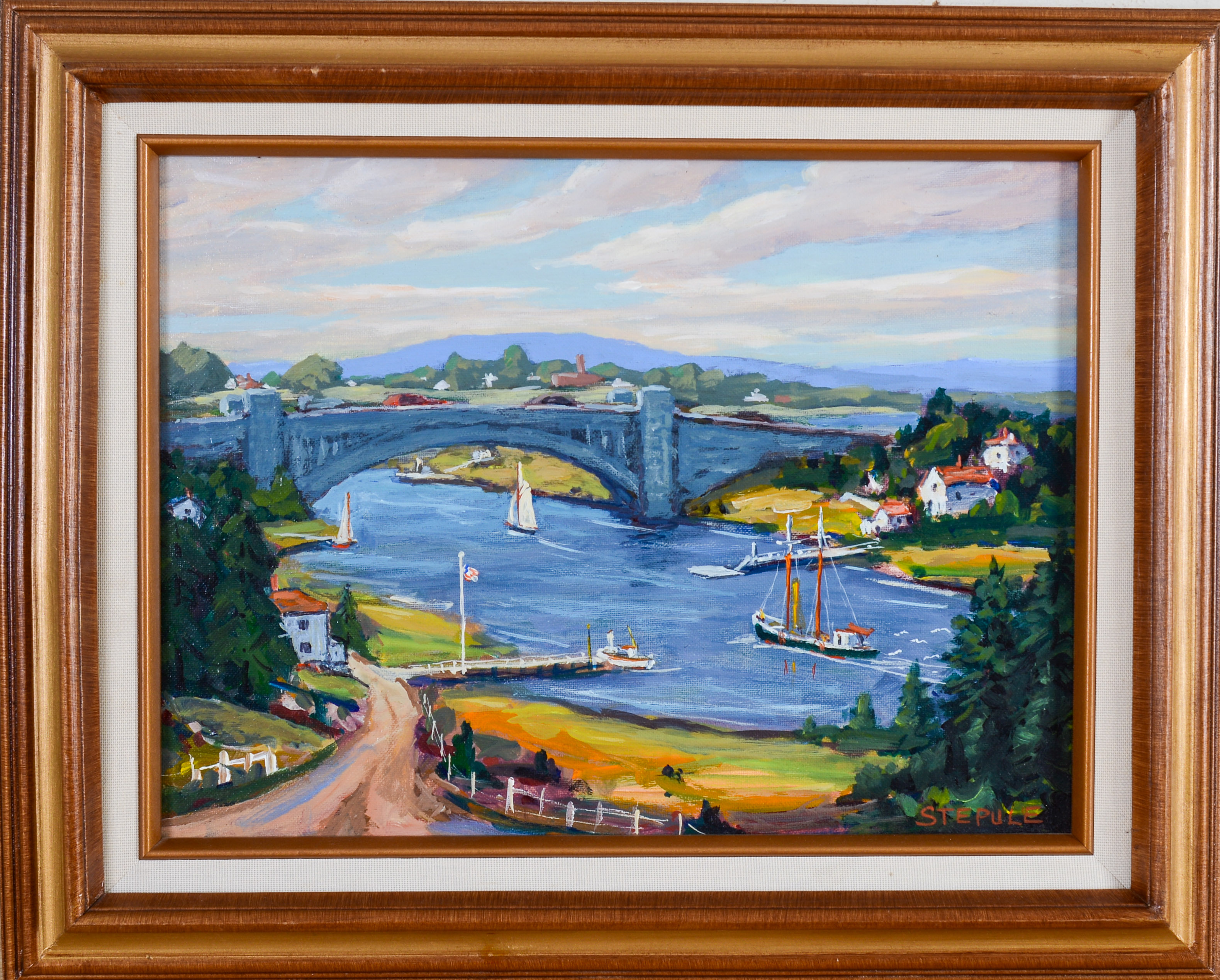 CHARLES T. STEPULE (1911-2006). THE BRIDGE AT GLOUCESTER.