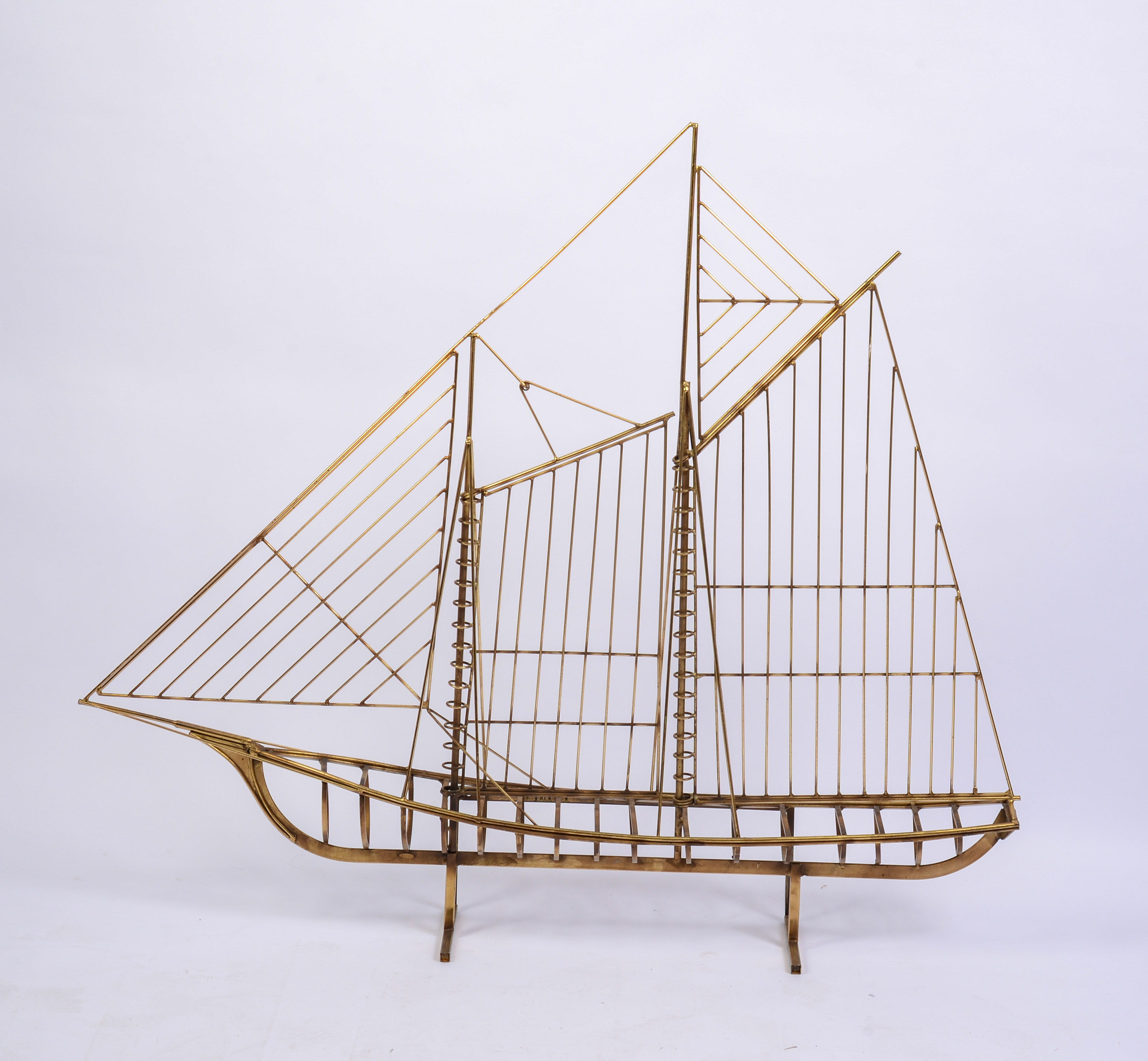 CURTIS JERE SCULPTURE OF A SHIP.