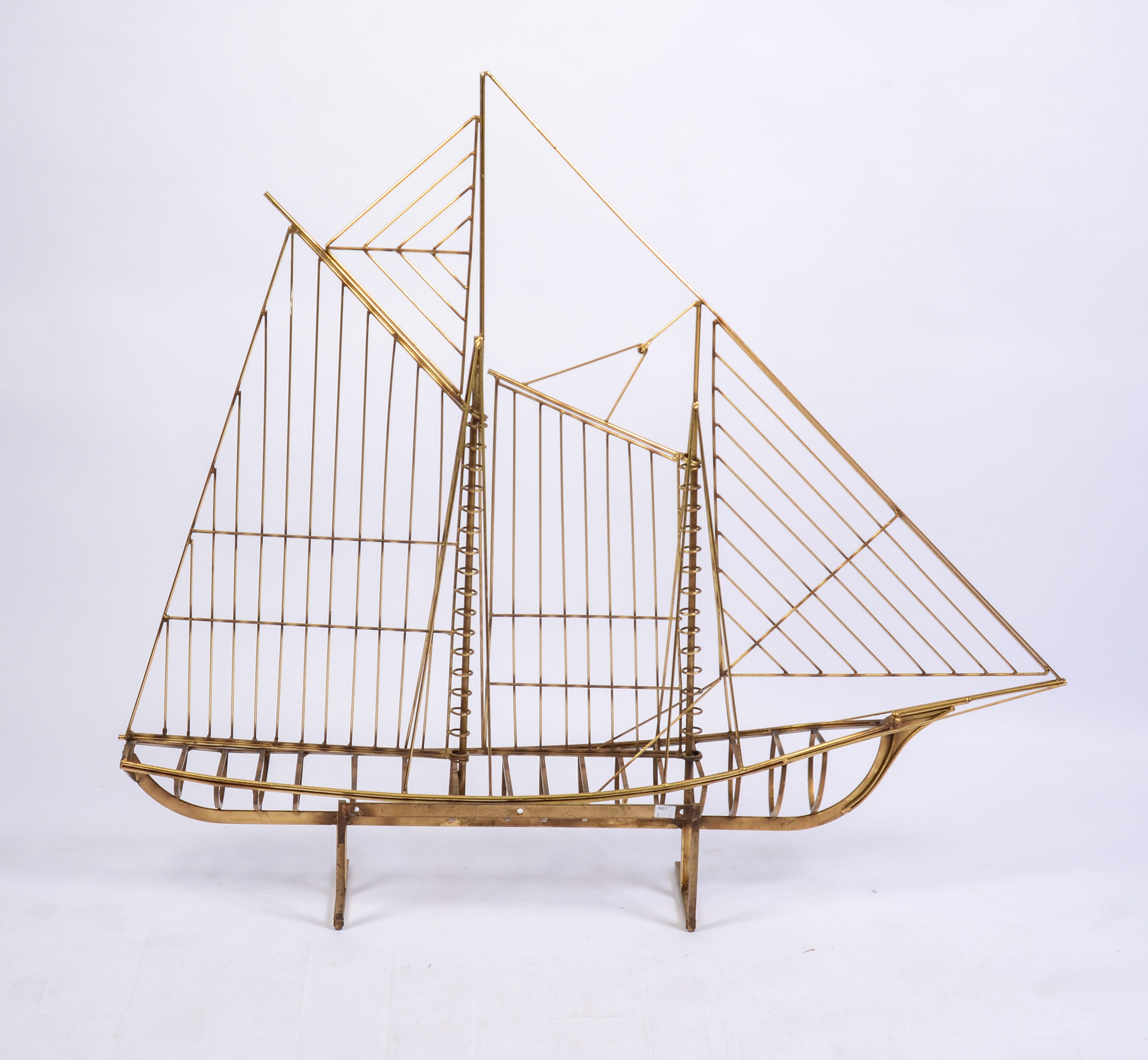 CURTIS JERE SCULPTURE OF A SHIP.