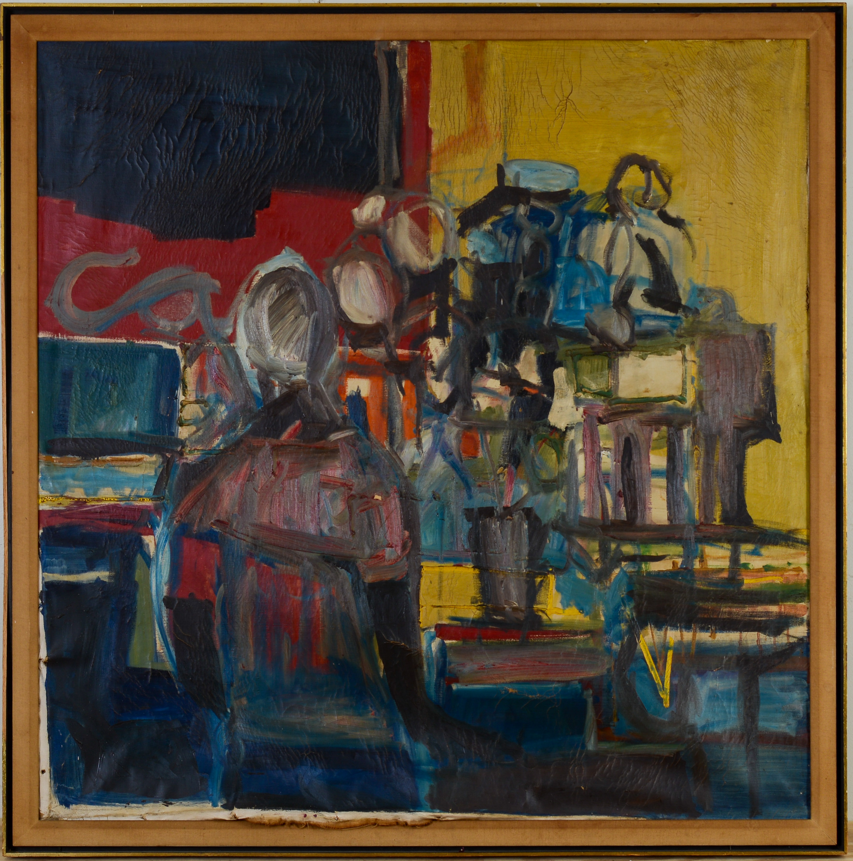 MID CENTURY ABSTRACT PAINTING.