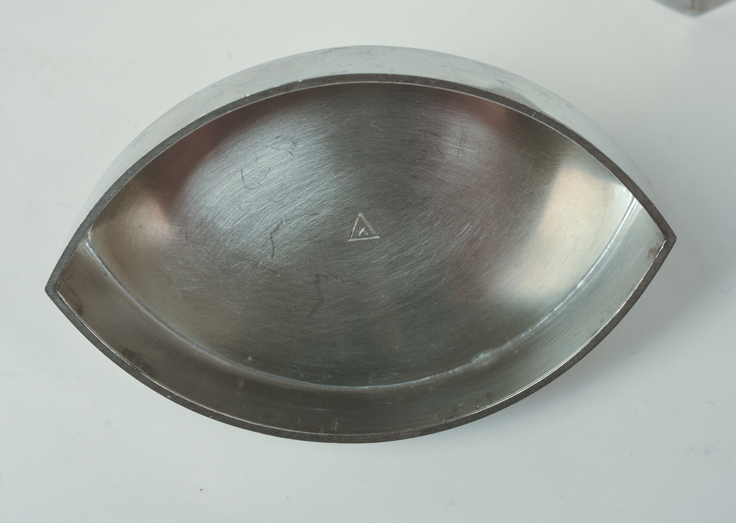 MID CENTURY MODERN PEWTER CONTAINER.