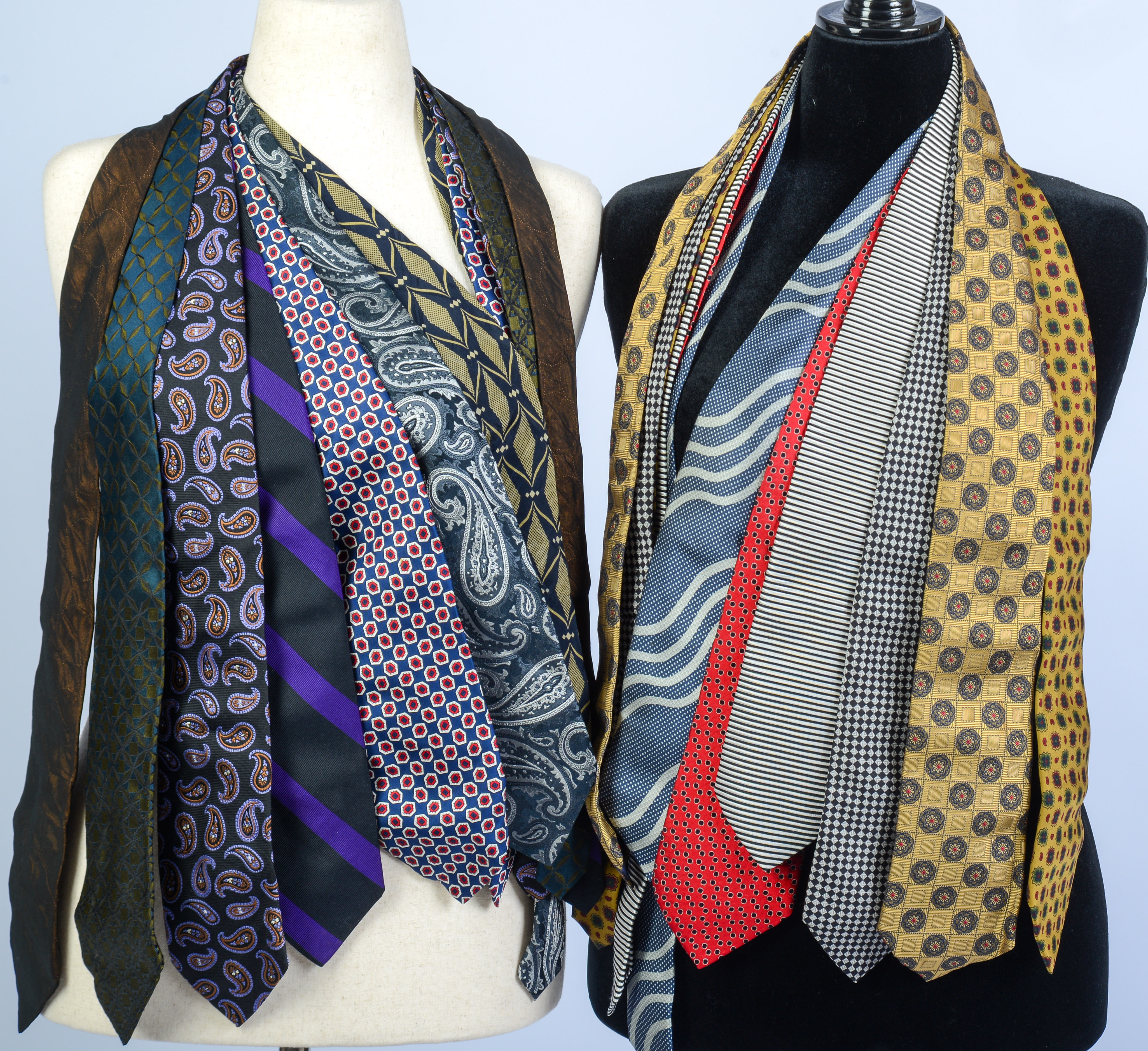 TWELVE DESIGNER TIES.