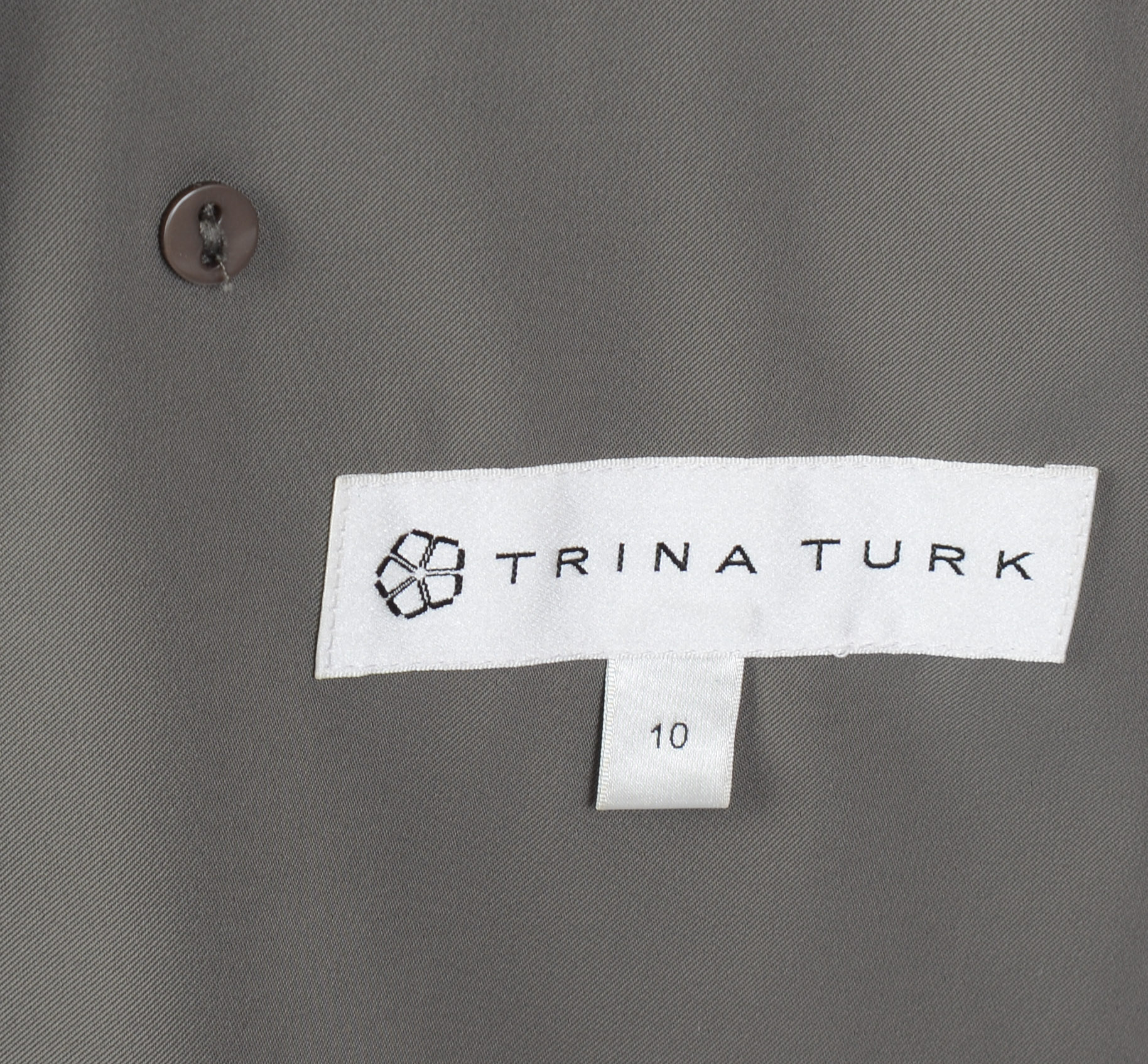TRINA TURK TRENCH COAT, SIZE 10.