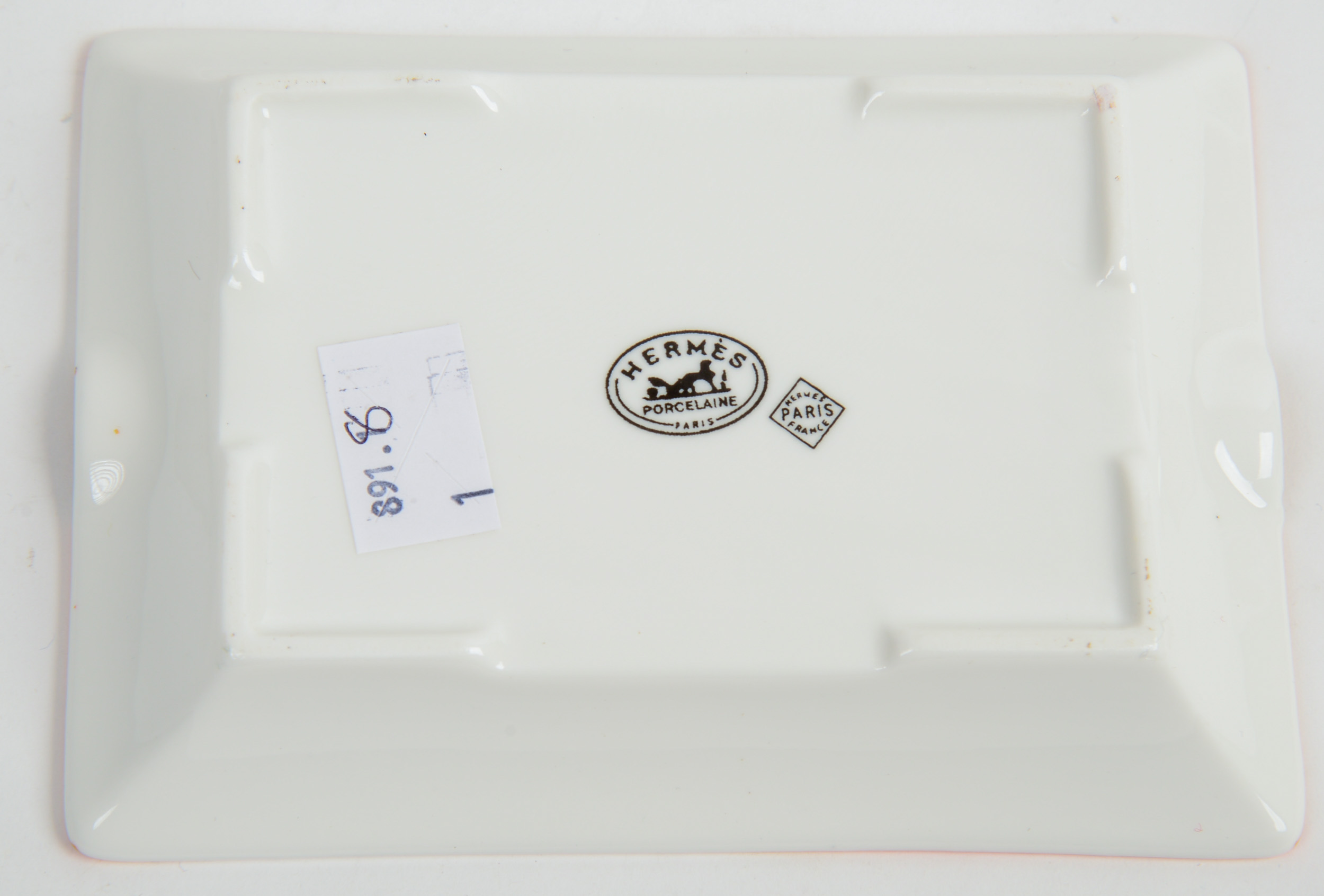 HERMES PORCELAIN ASHTRAY.