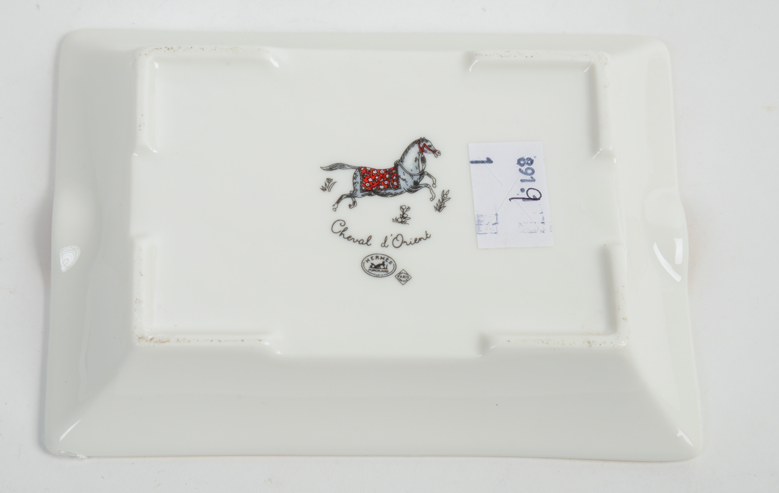 HERMES PORCELAIN ASHTRAY.