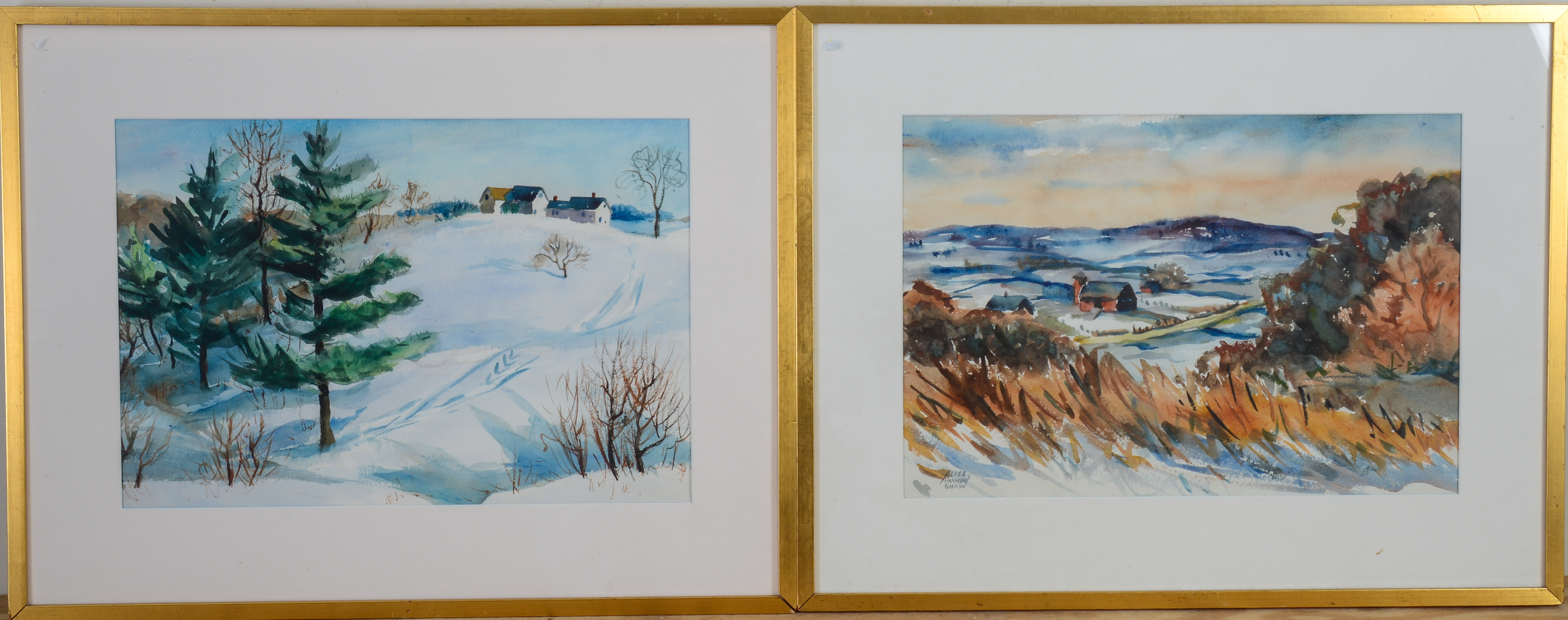 ALICE HARMON KIRKPATRICK SHAW. TWO LANDSCAPES.