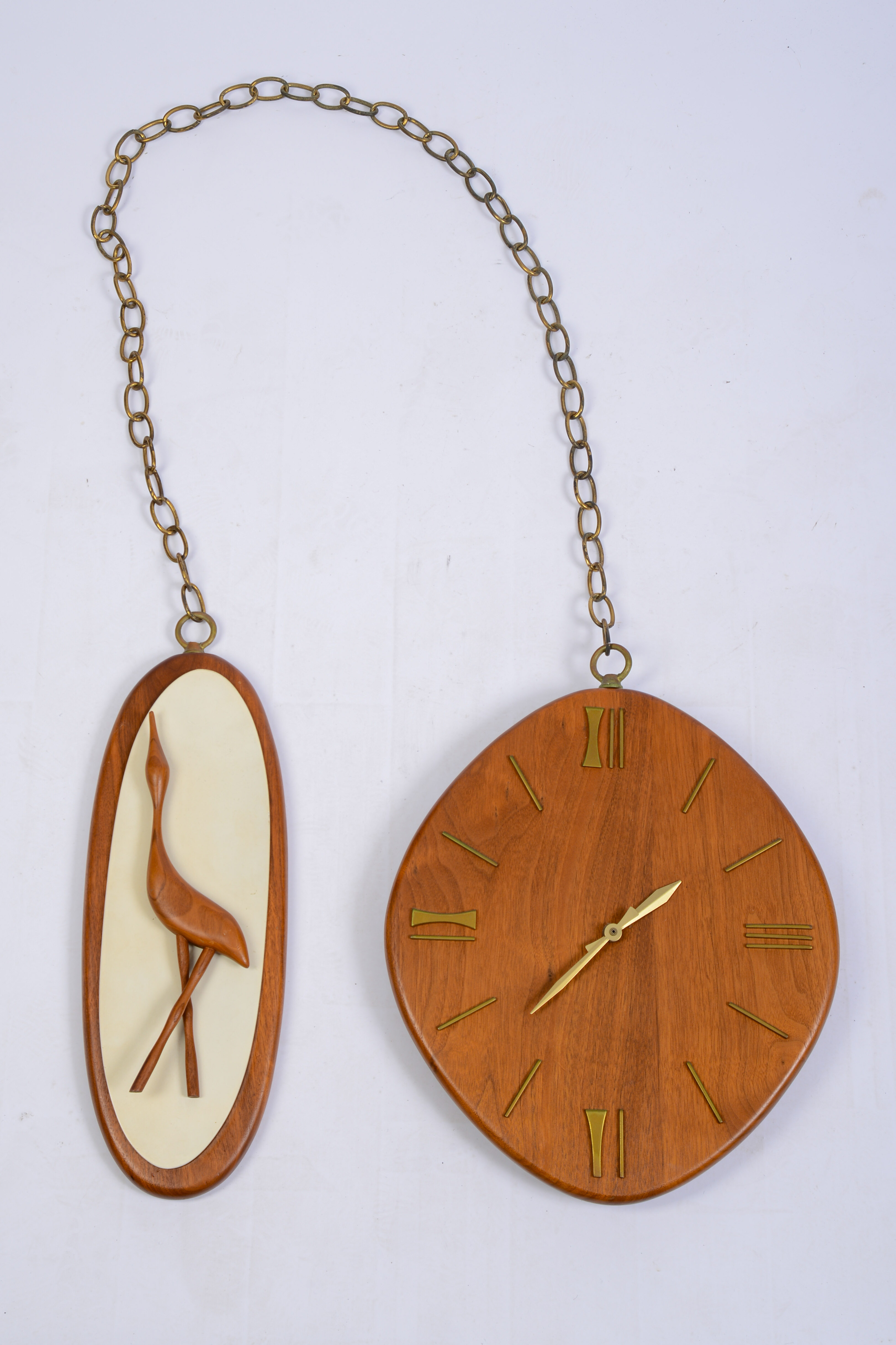 MID CENTURY CLOCK WITH STORK.