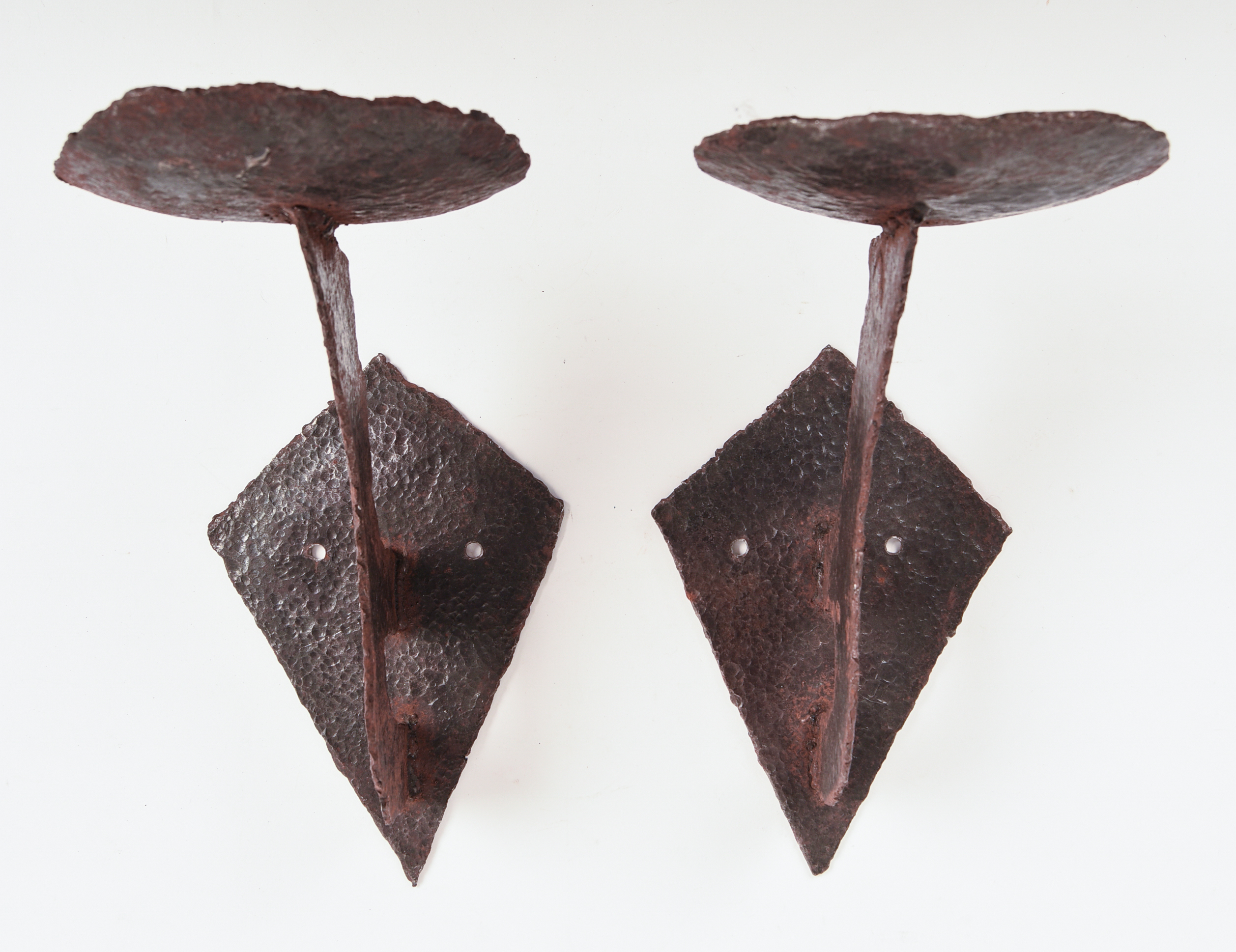 PAIR OF MID CENTURY STEEL SCULPTURES.