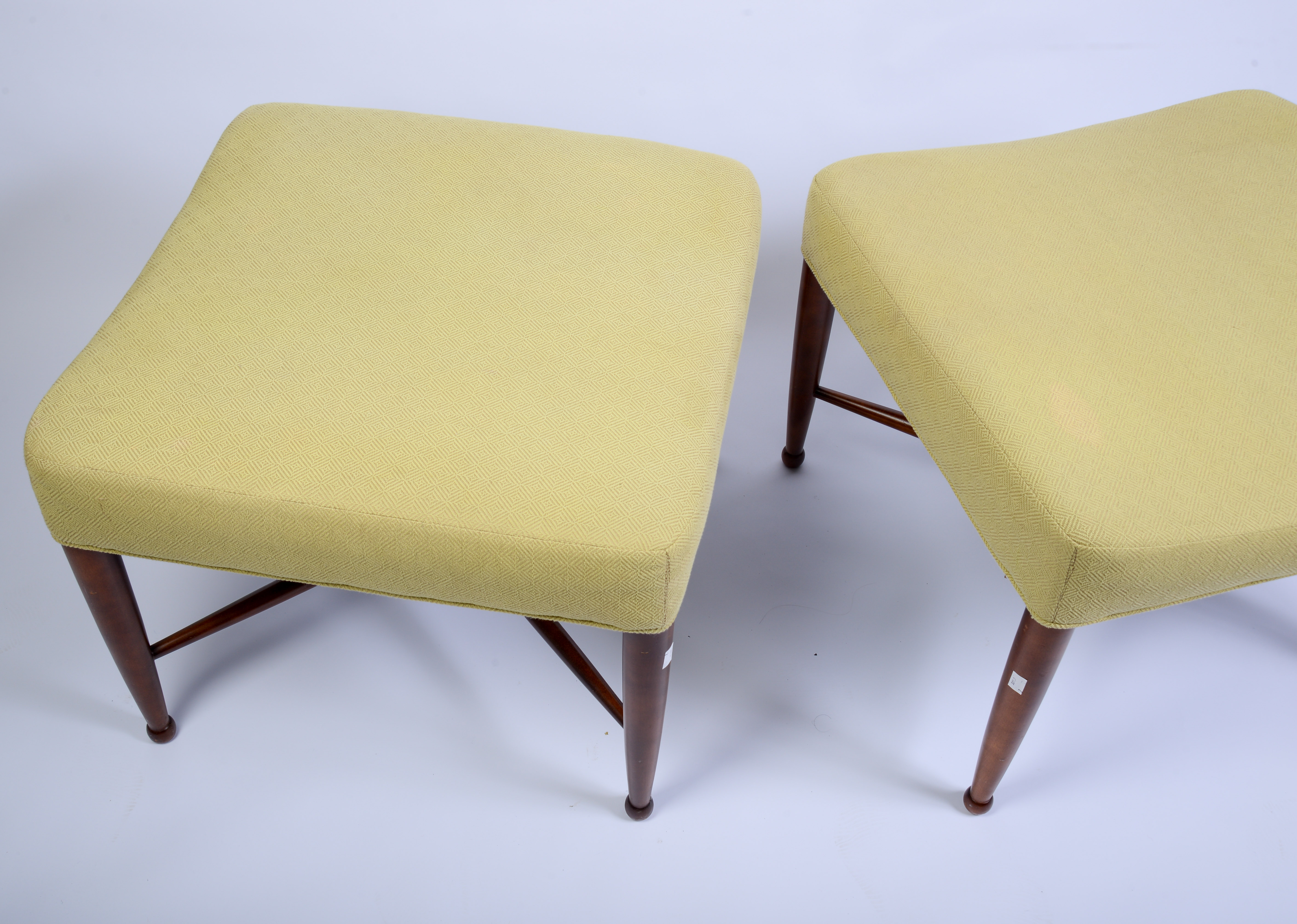 PAIR OF MID CENTURY MODERN OTTOMANS.