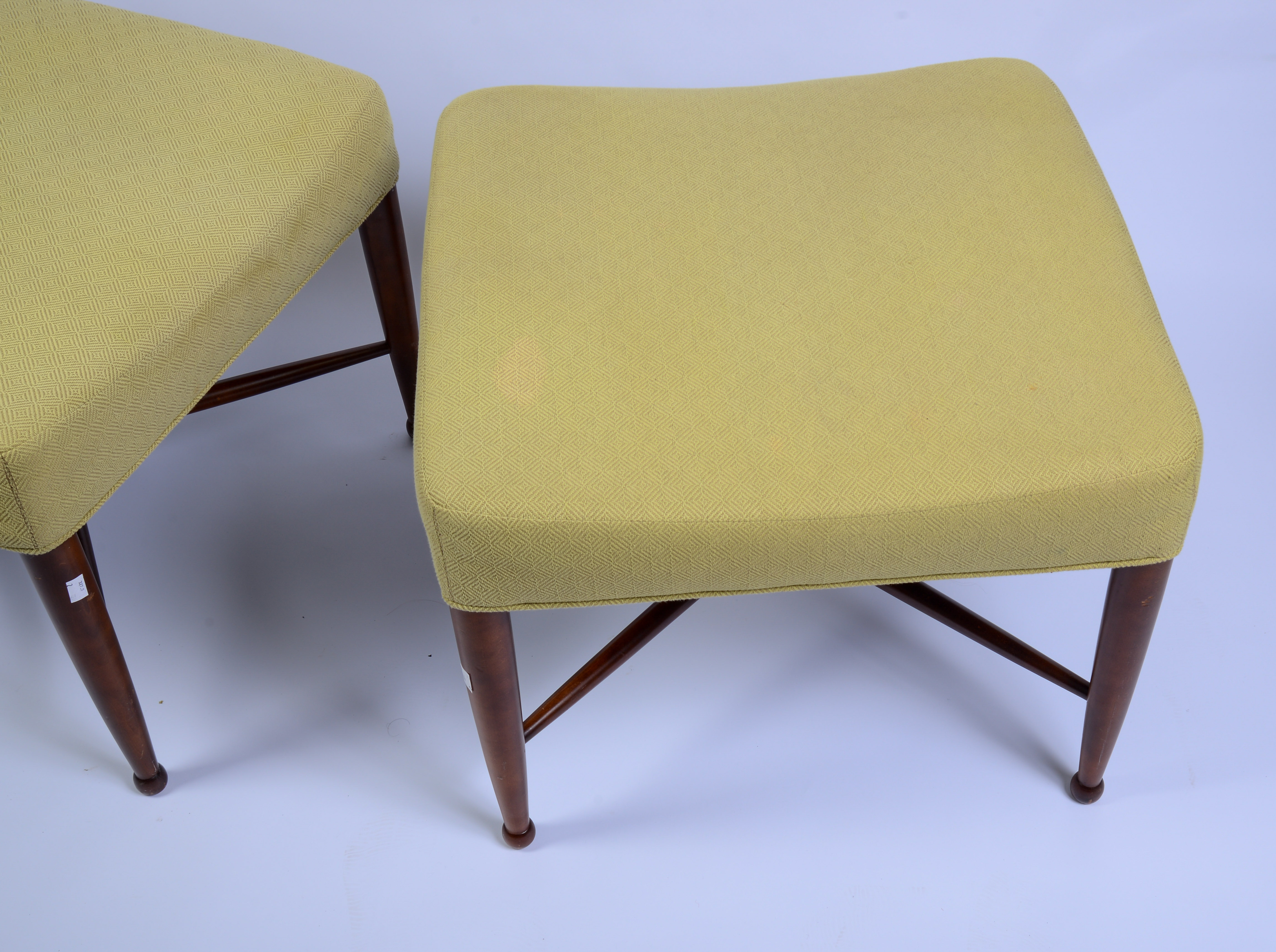 PAIR OF MID CENTURY MODERN OTTOMANS.