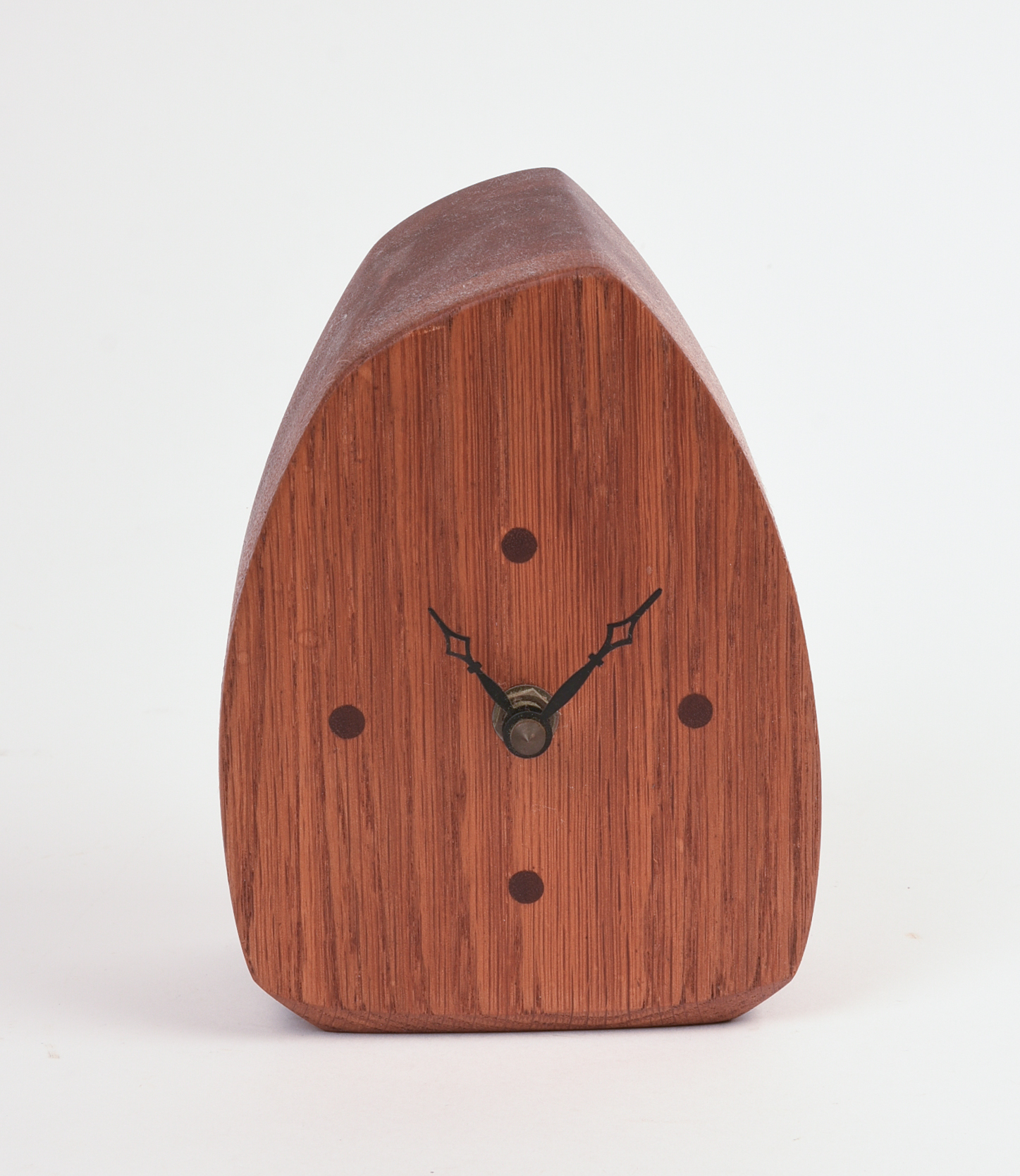 MID CENTURY TEAK DESK CLOCK.