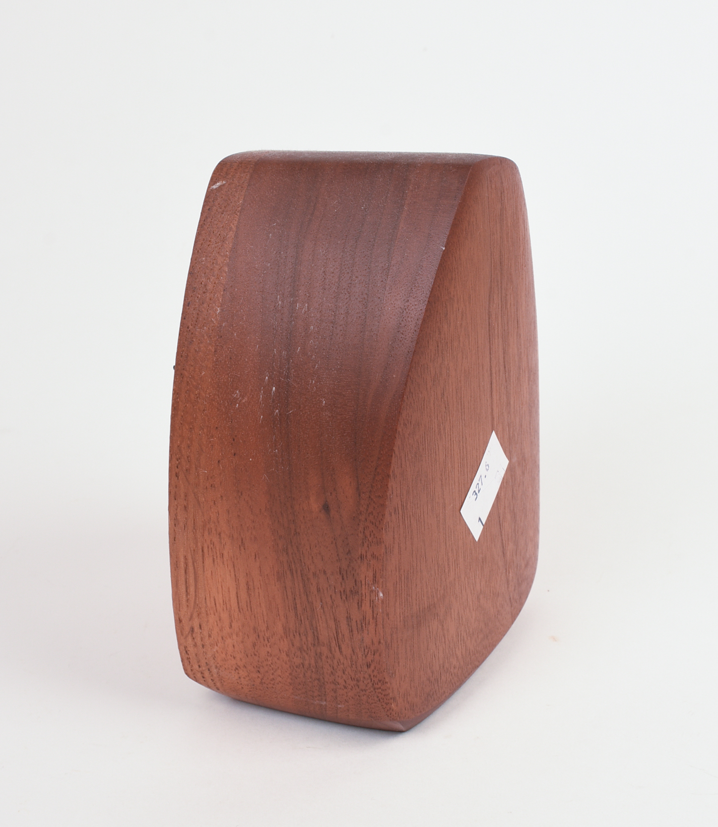 MID CENTURY TEAK DESK CLOCK.
