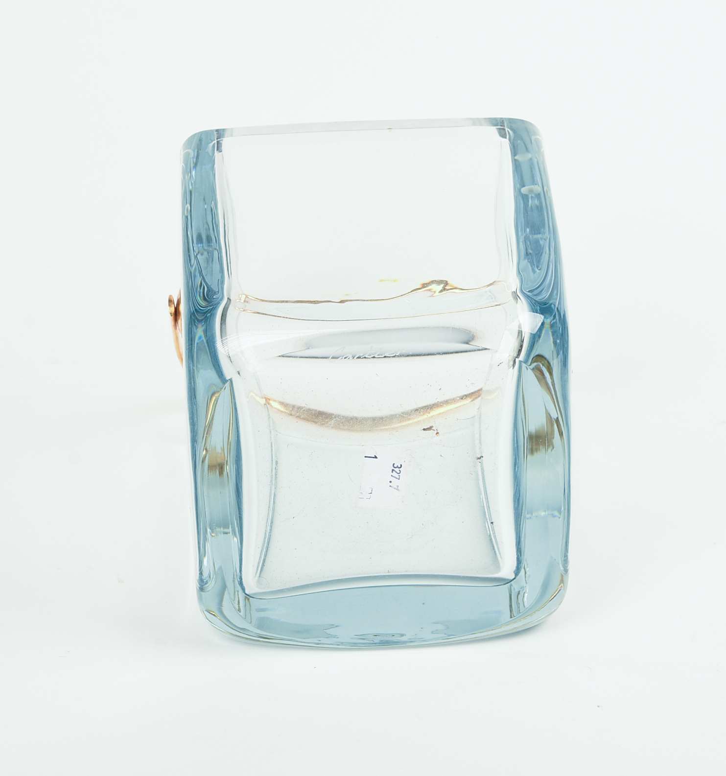 CARTIER GLASS ICE BUCKET.