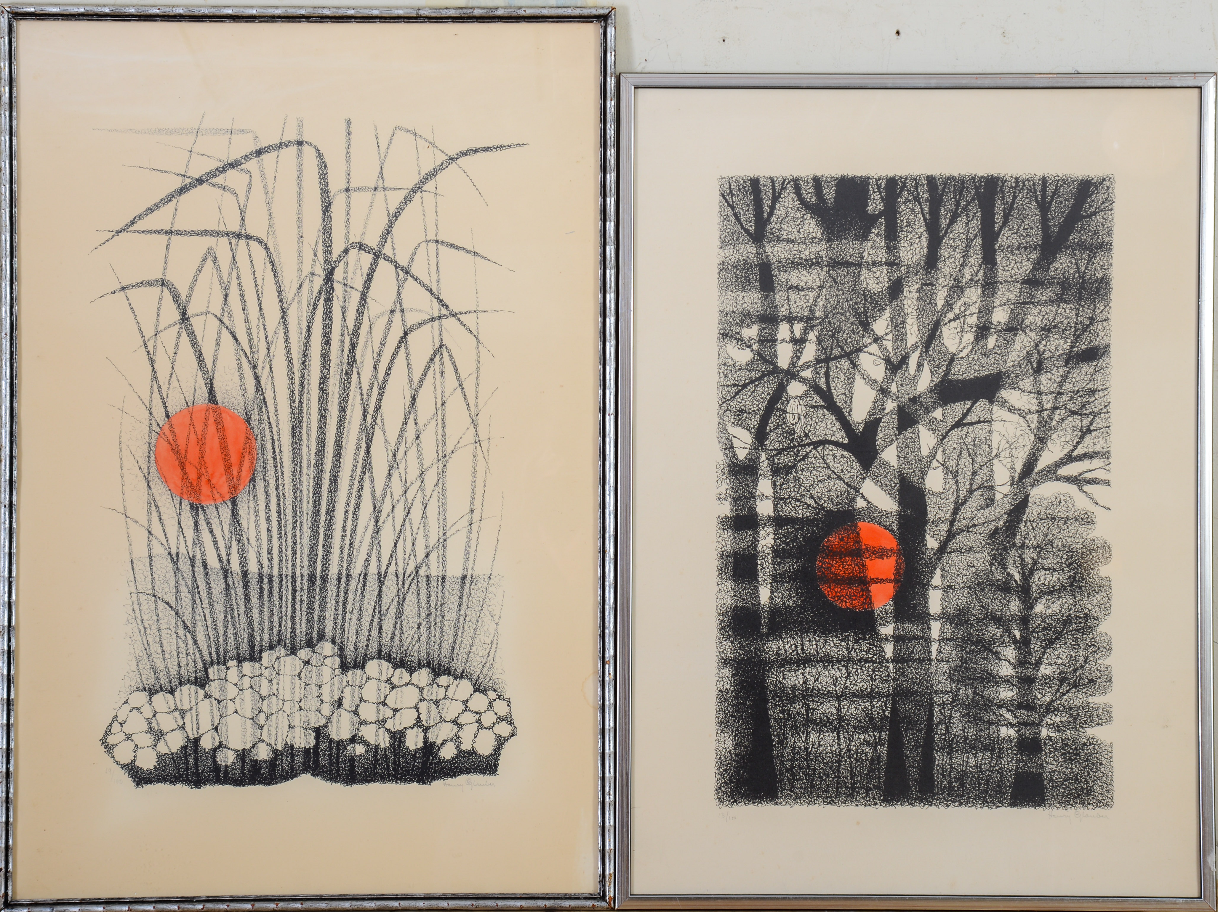 TWO HAND COLORED LITHOGRAPHS.