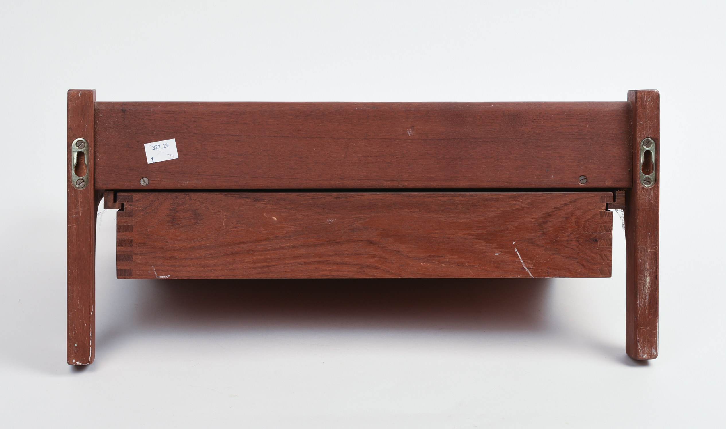 MID CENTURY MODERN WALL SHELF WITH DRAWER.