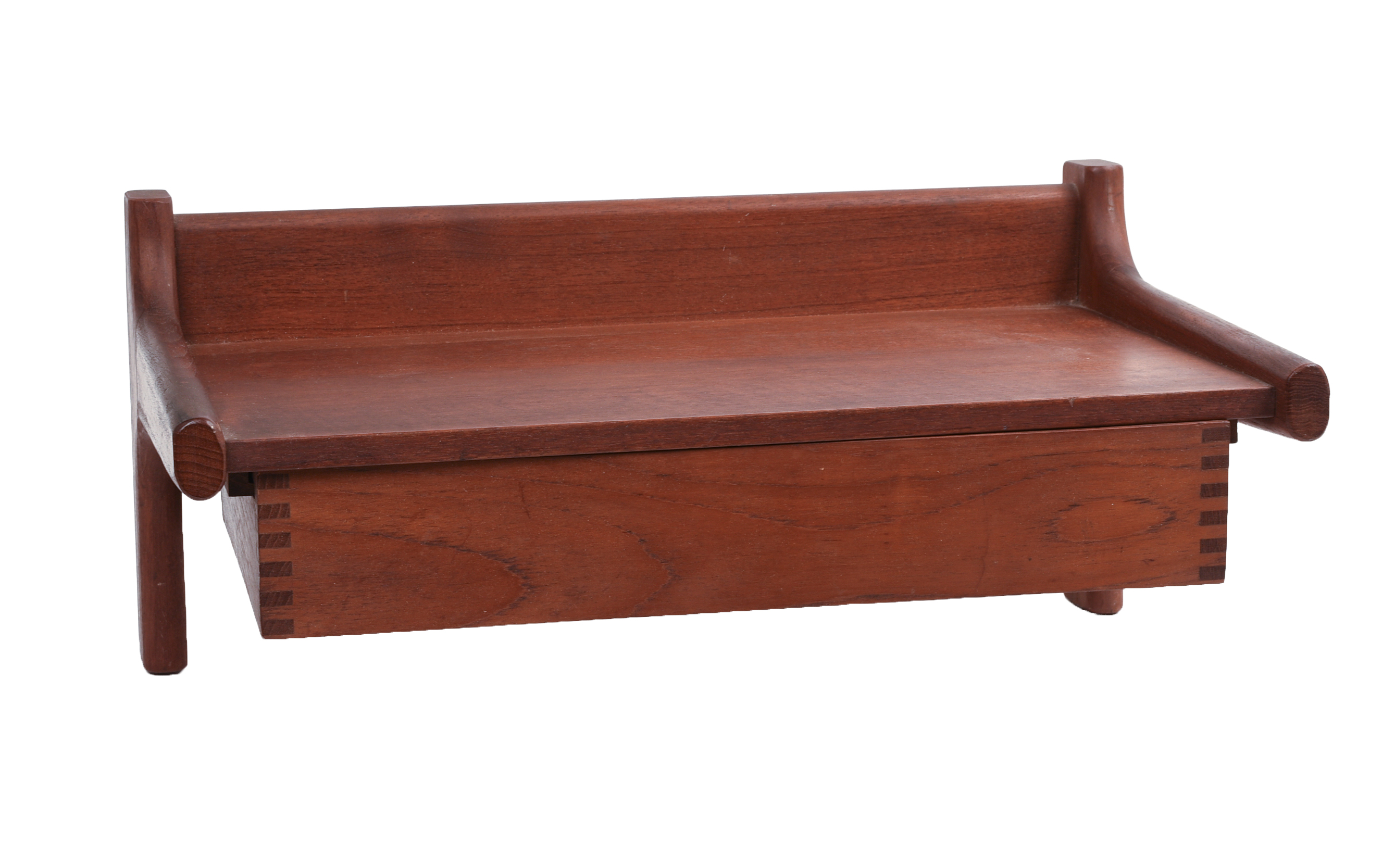 MID CENTURY MODERN WALL SHELF WITH DRAWER.