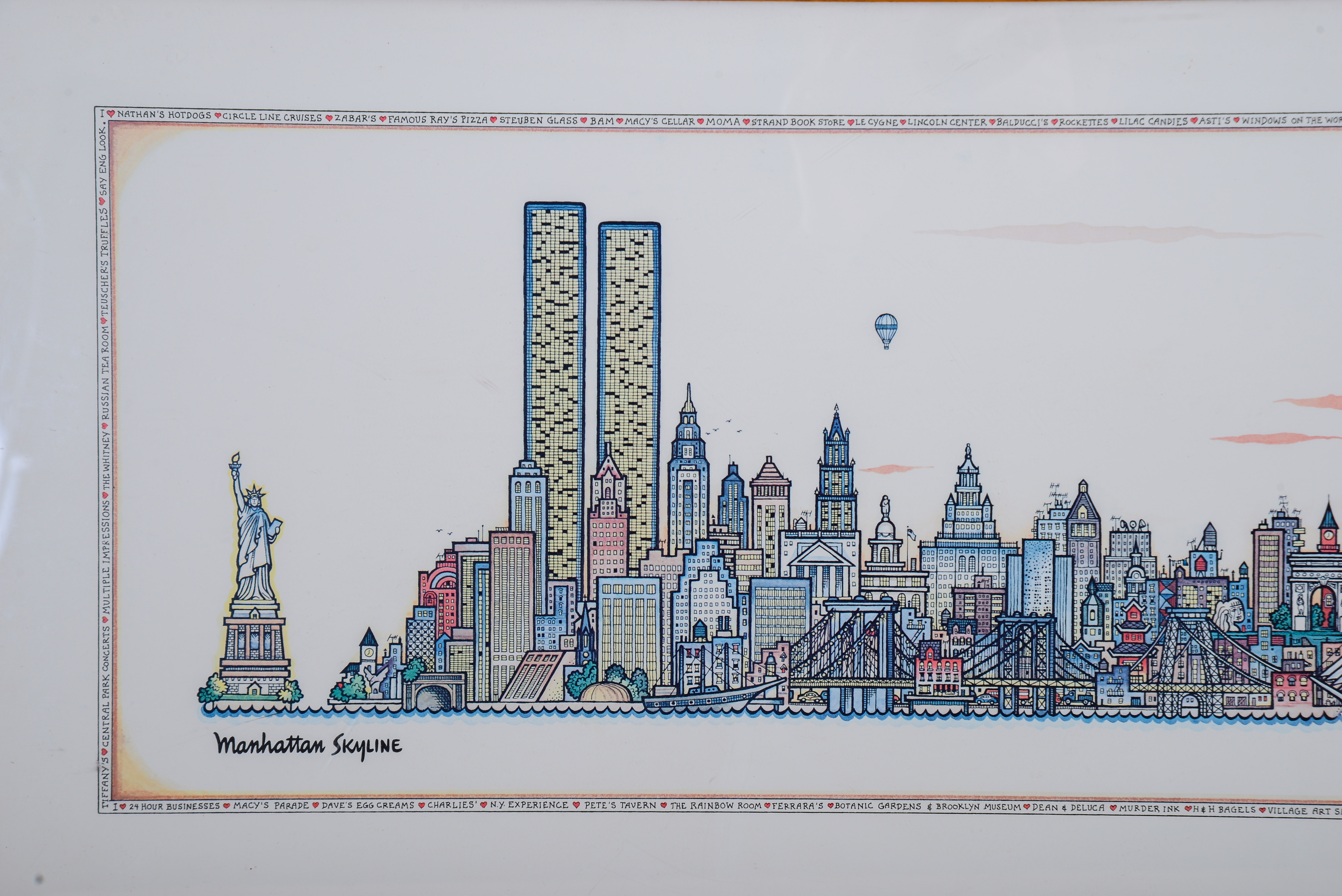 TONY GRAHAM. 1980 MANHATTAN SKYLINE PRINT.