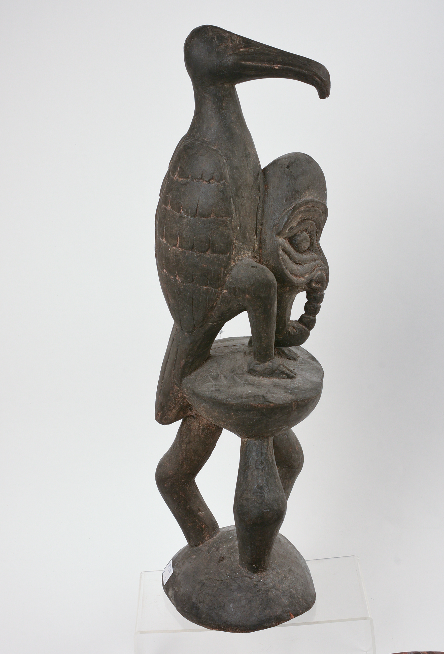 TWO AFRICAN CARVED WOODEN SCULPTURES.