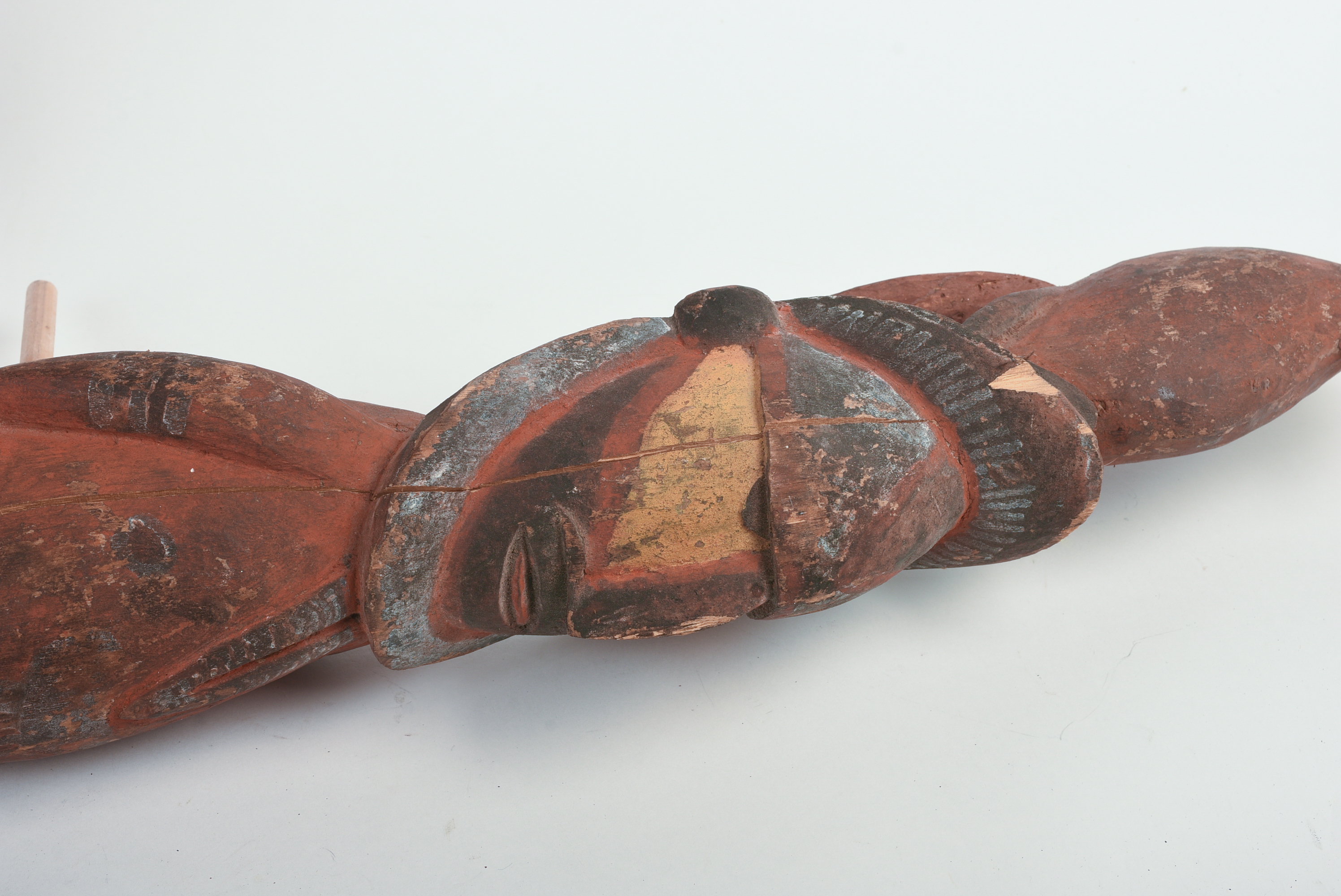 TWO AFRICAN CARVED WOODEN SCULPTURES.