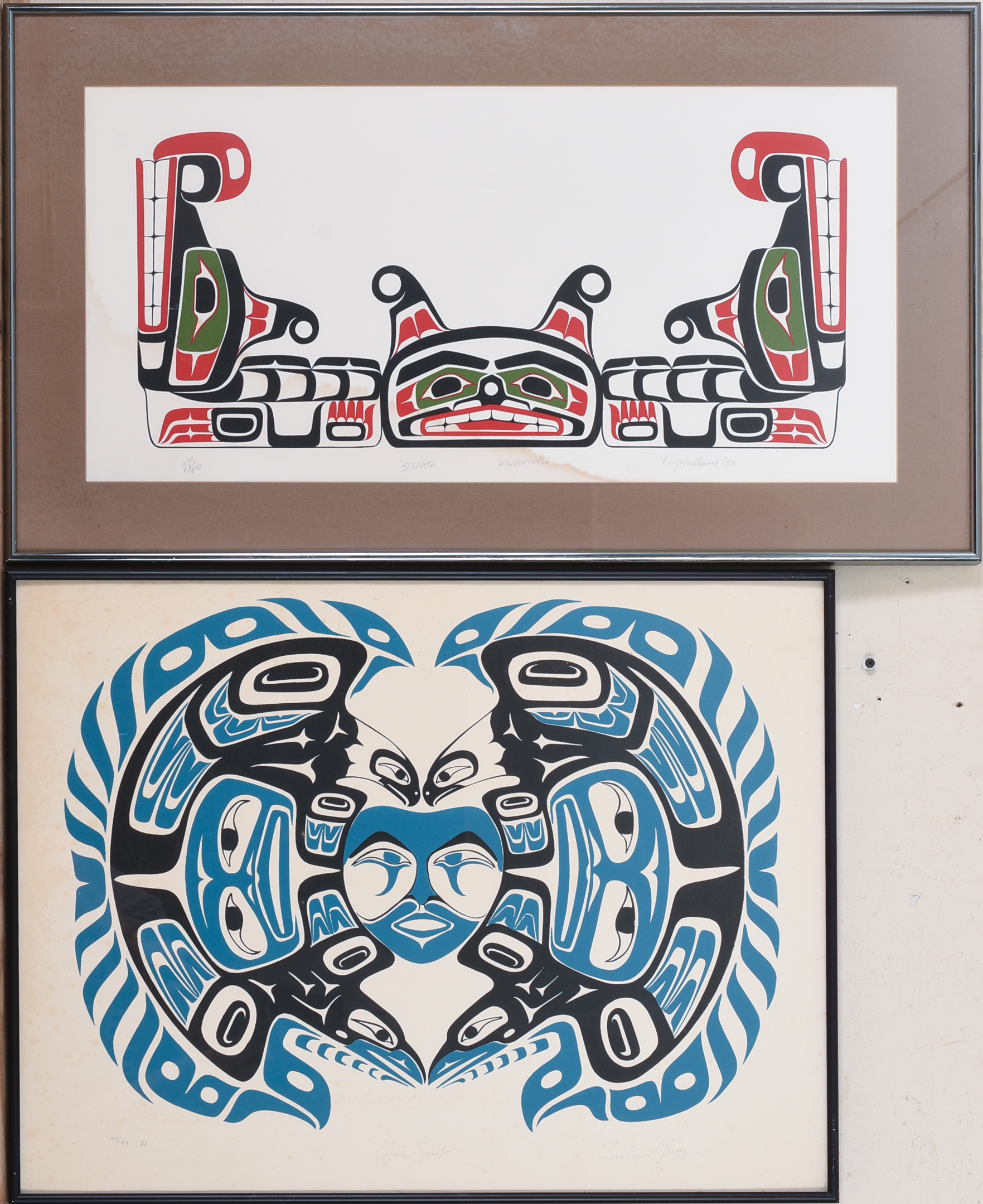TWO PACIFIC NORTHWEST TRIBAL DESIGN PRINTS.