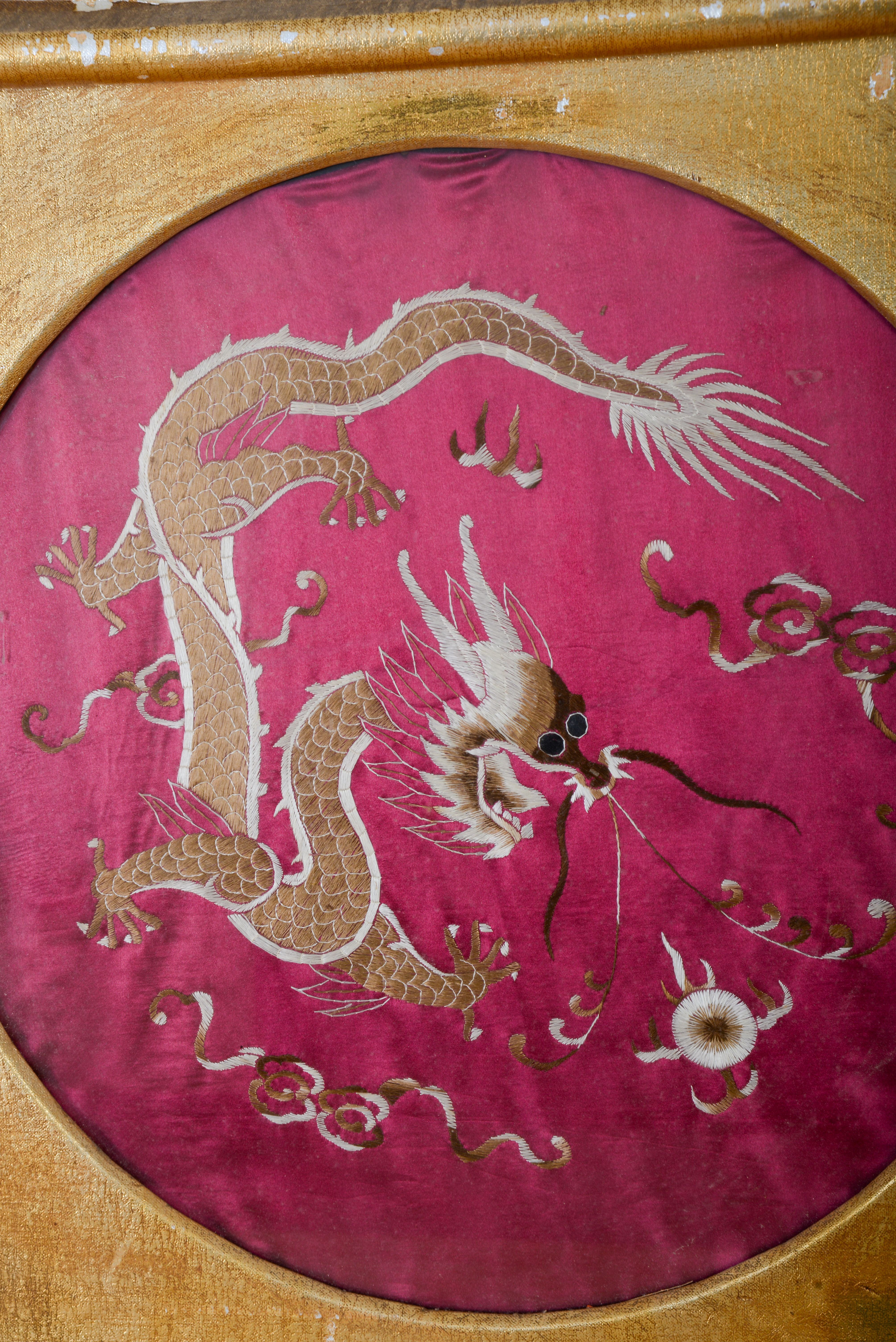 TWO FRAMED CHINESE EMBROIDERED PANELS.